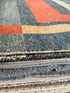 Mathias 8x10 Hand-Knotted Blue & Rust Geometrical