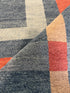 Mathias 8x10 Hand-Knotted Blue & Rust Geometrical