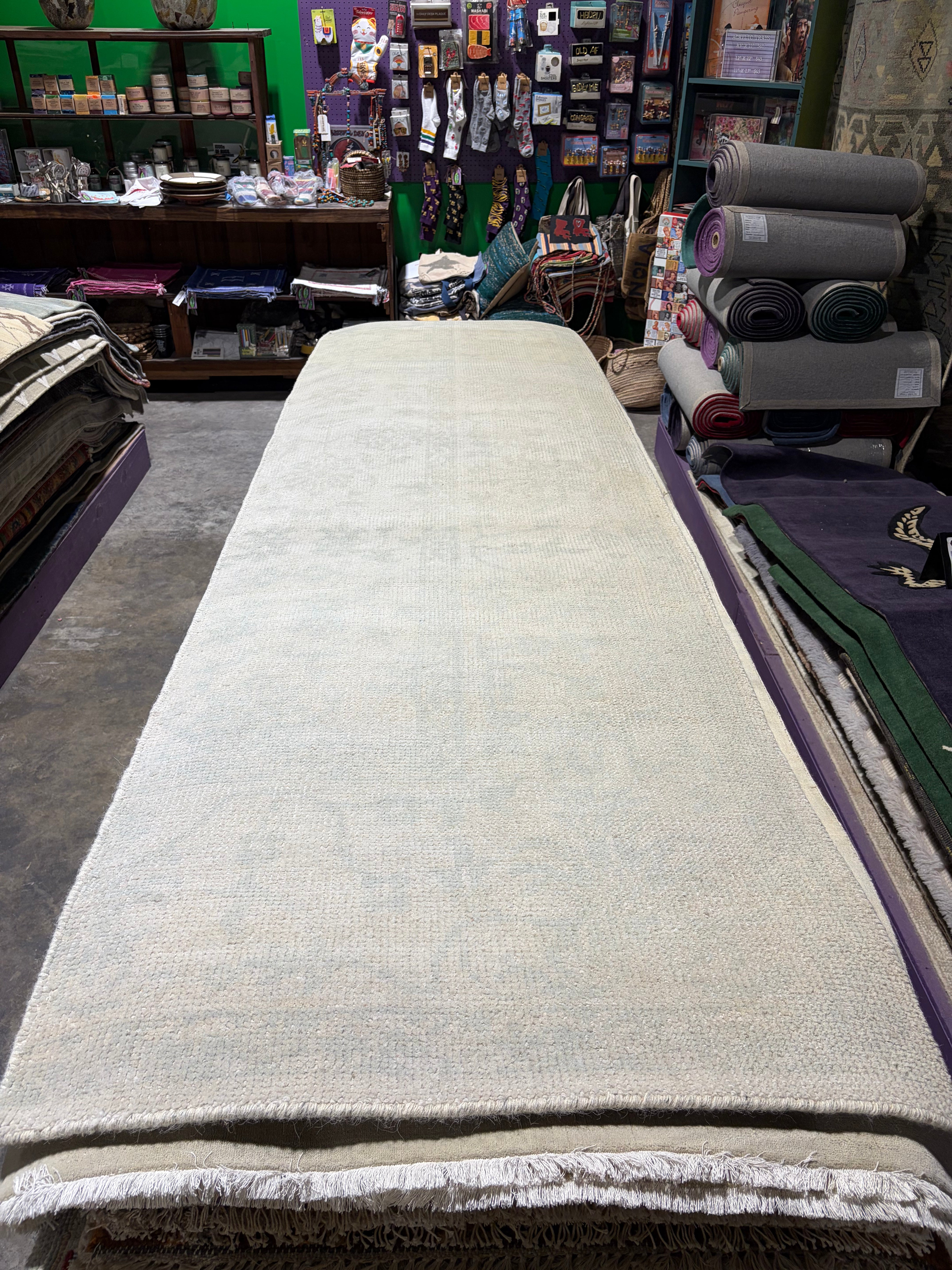 Barbara Loop Grey Hand-Knotted Oushak Runner - Multiple Sizes