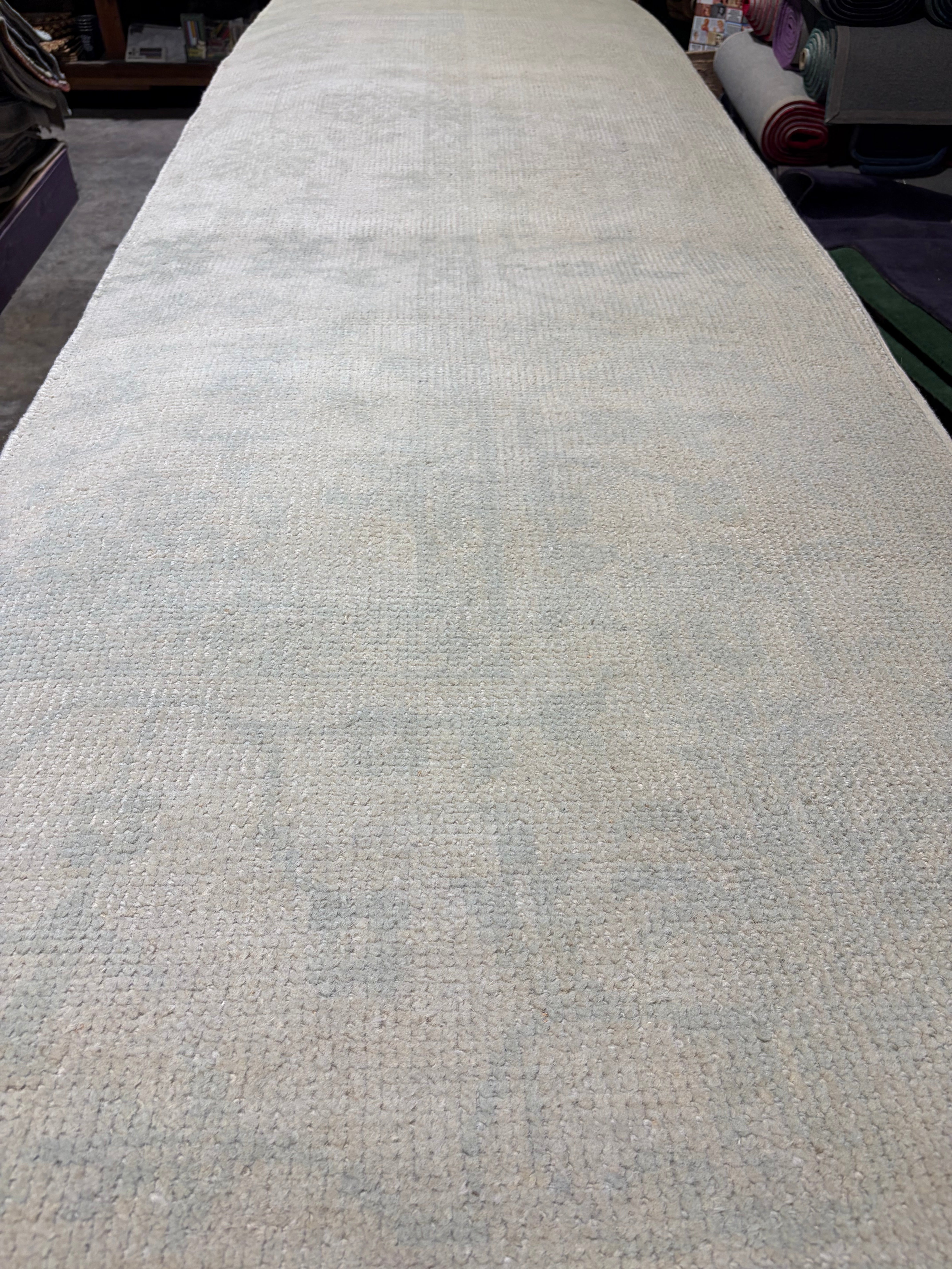 Barbara Loop Grey Hand-Knotted Oushak Runner - Multiple Sizes