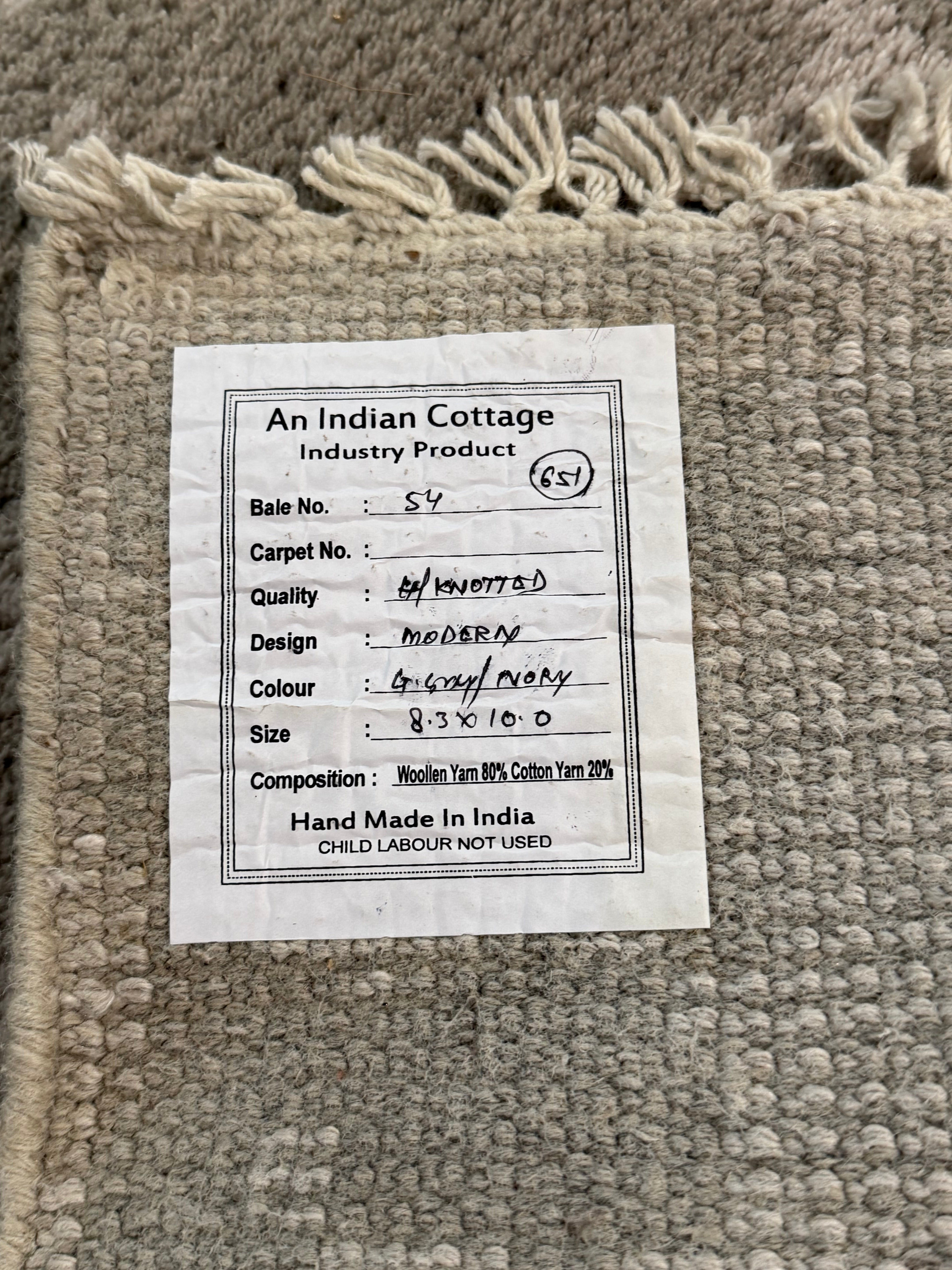 Ralph 8.3x10 Hand-Knotted Natural Grey Modern