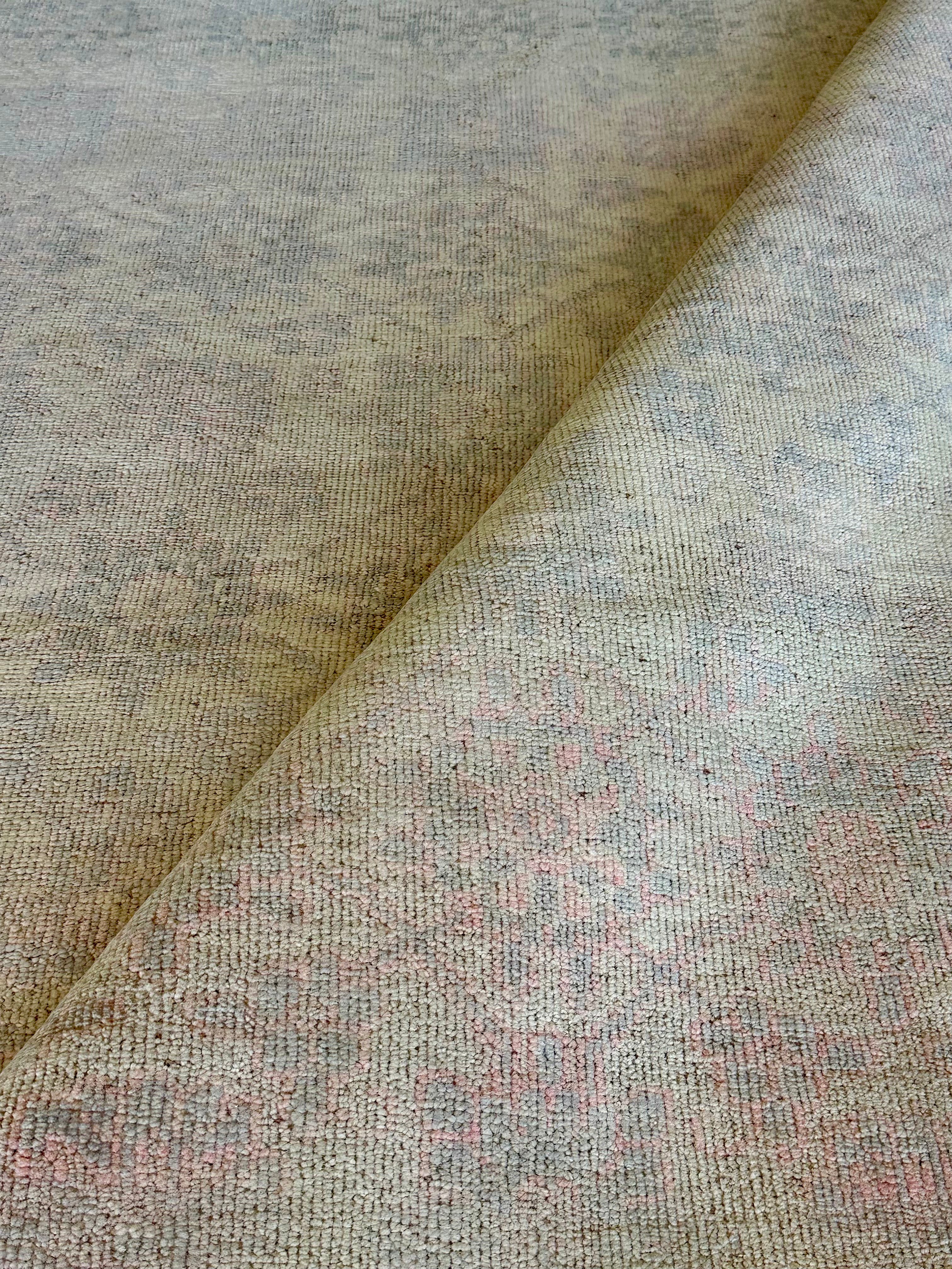 Martin 8x10 Beige and Grey Hand-Knotted Oushak Rug