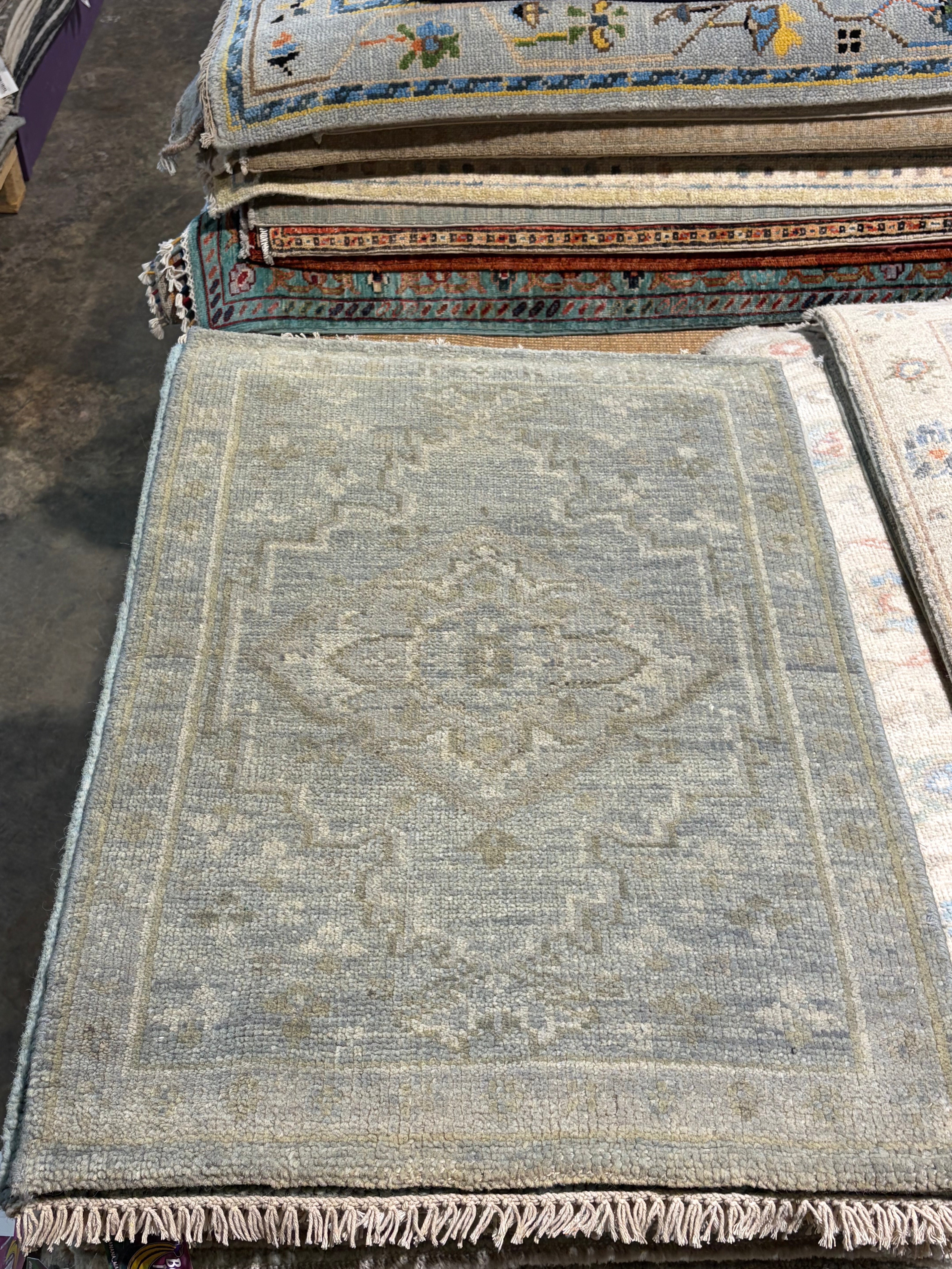 Monica Yelp 2x3 Hand-Knotted Oushak Rug