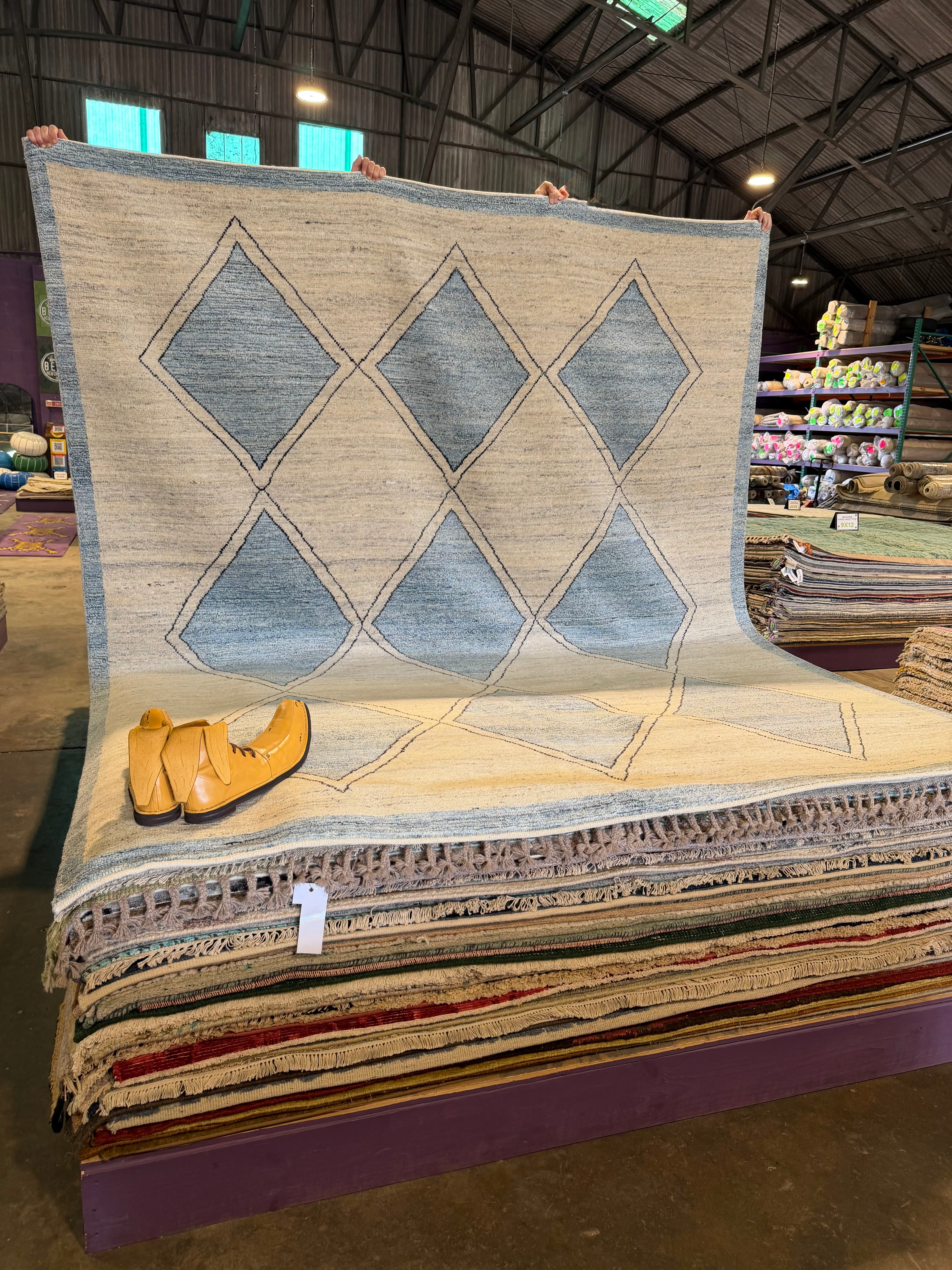 Warlock 8.3x10 Hand-Knotted Beige & Blue Modern
