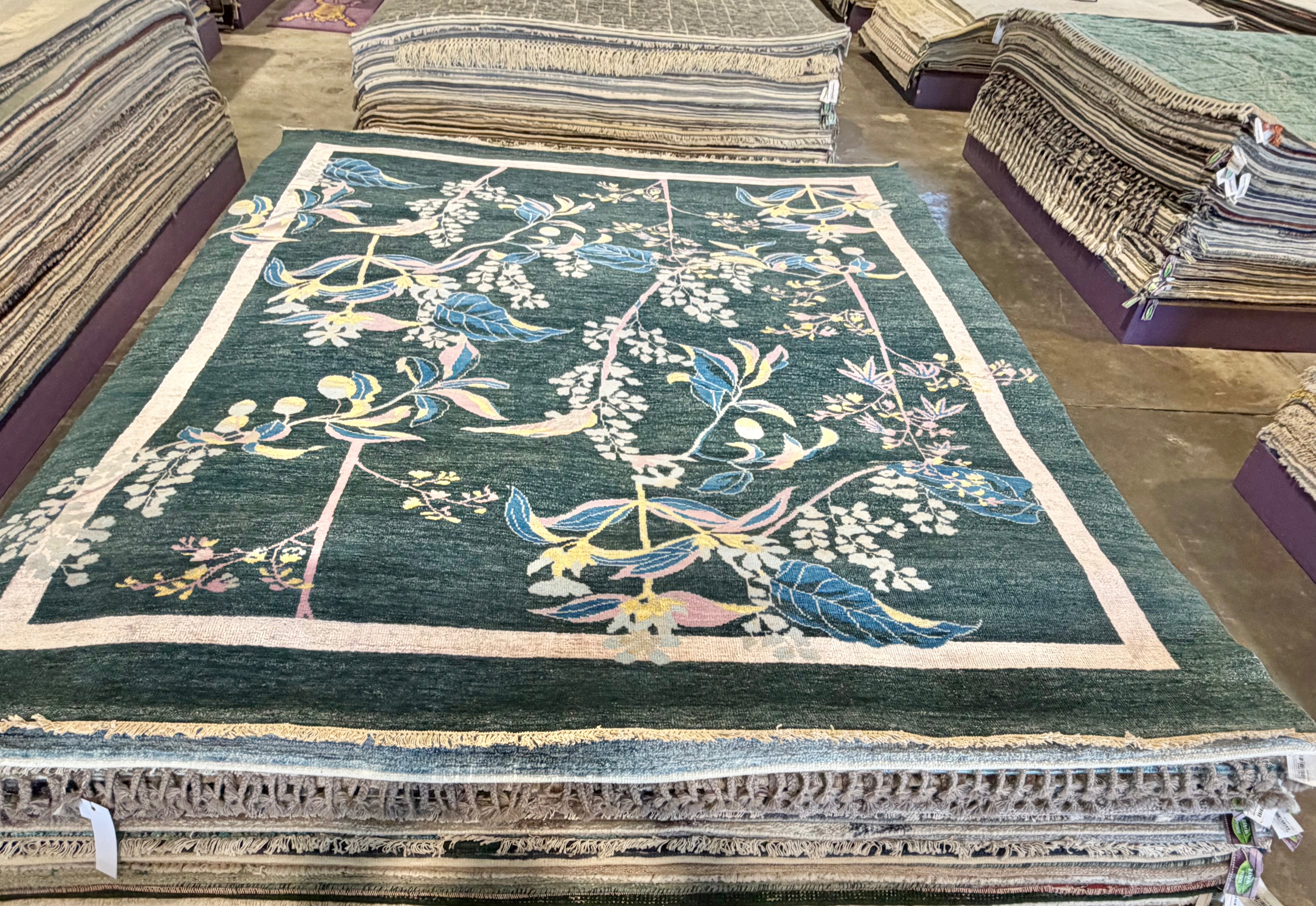 Chave 8x9.9 Blue Hand-Knotted Modern Rug