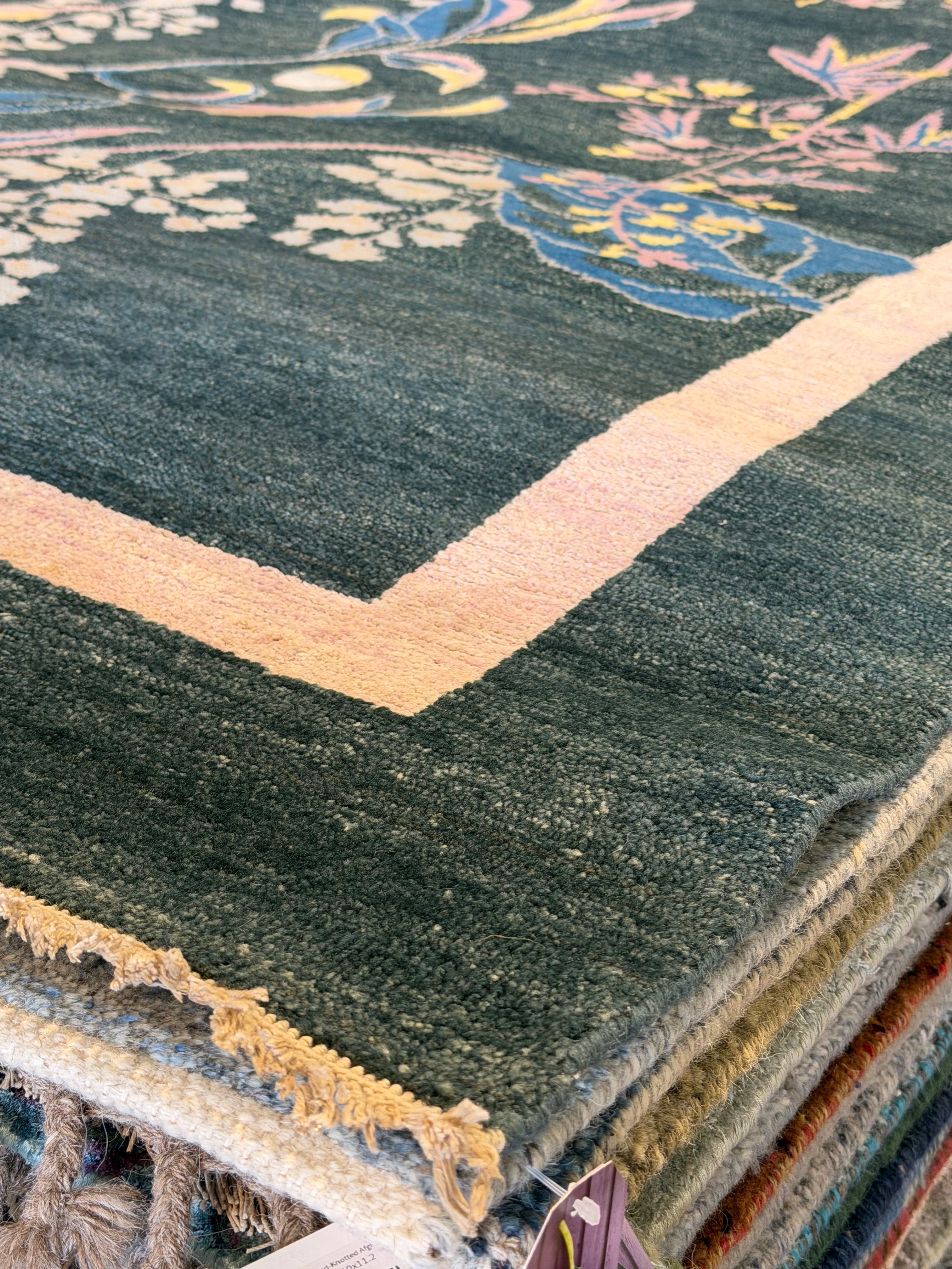 Chave 8x9.9 Blue Hand-Knotted Modern Rug