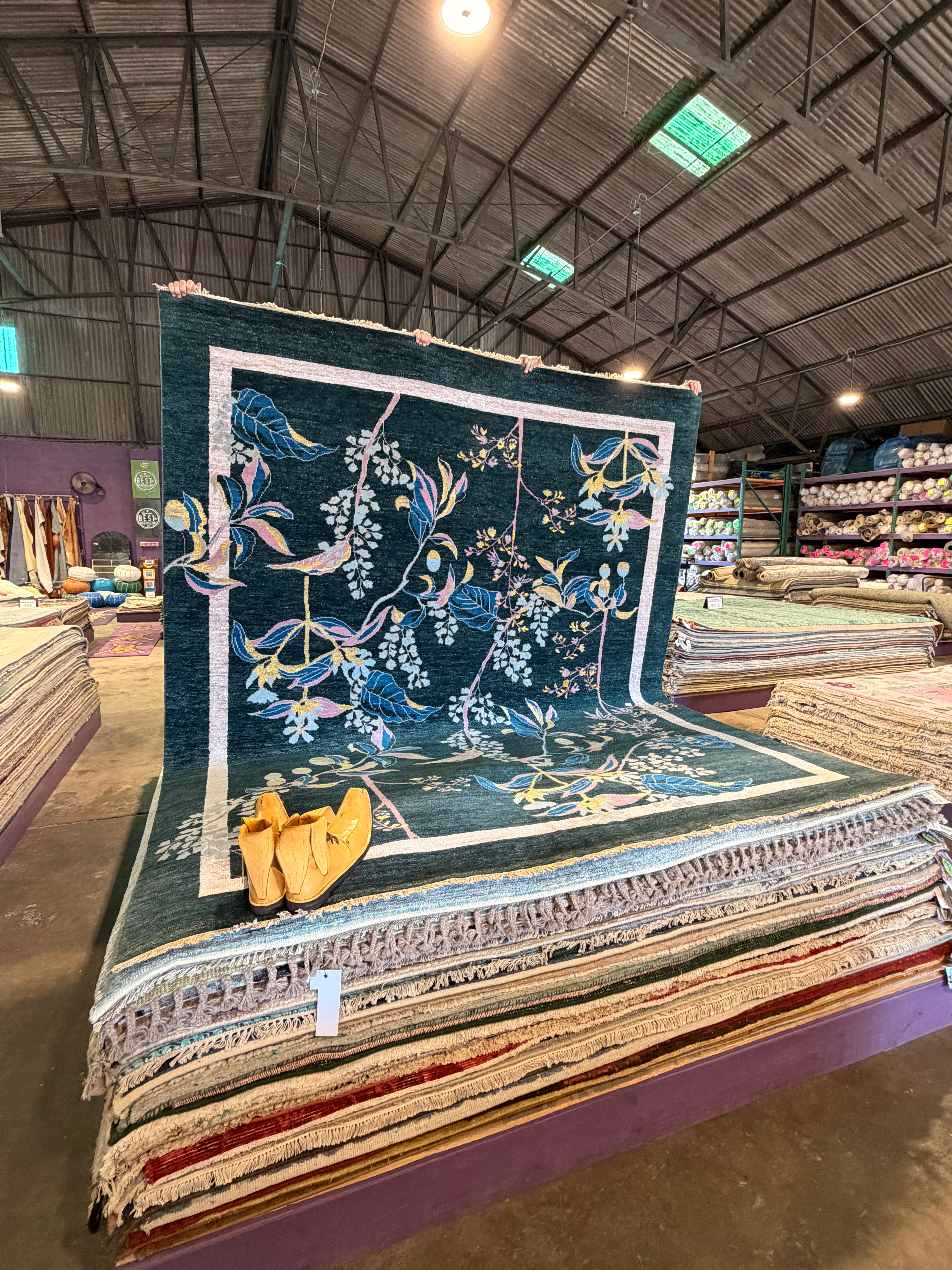 Chave 8x9.9 Blue Hand-Knotted Modern Rug