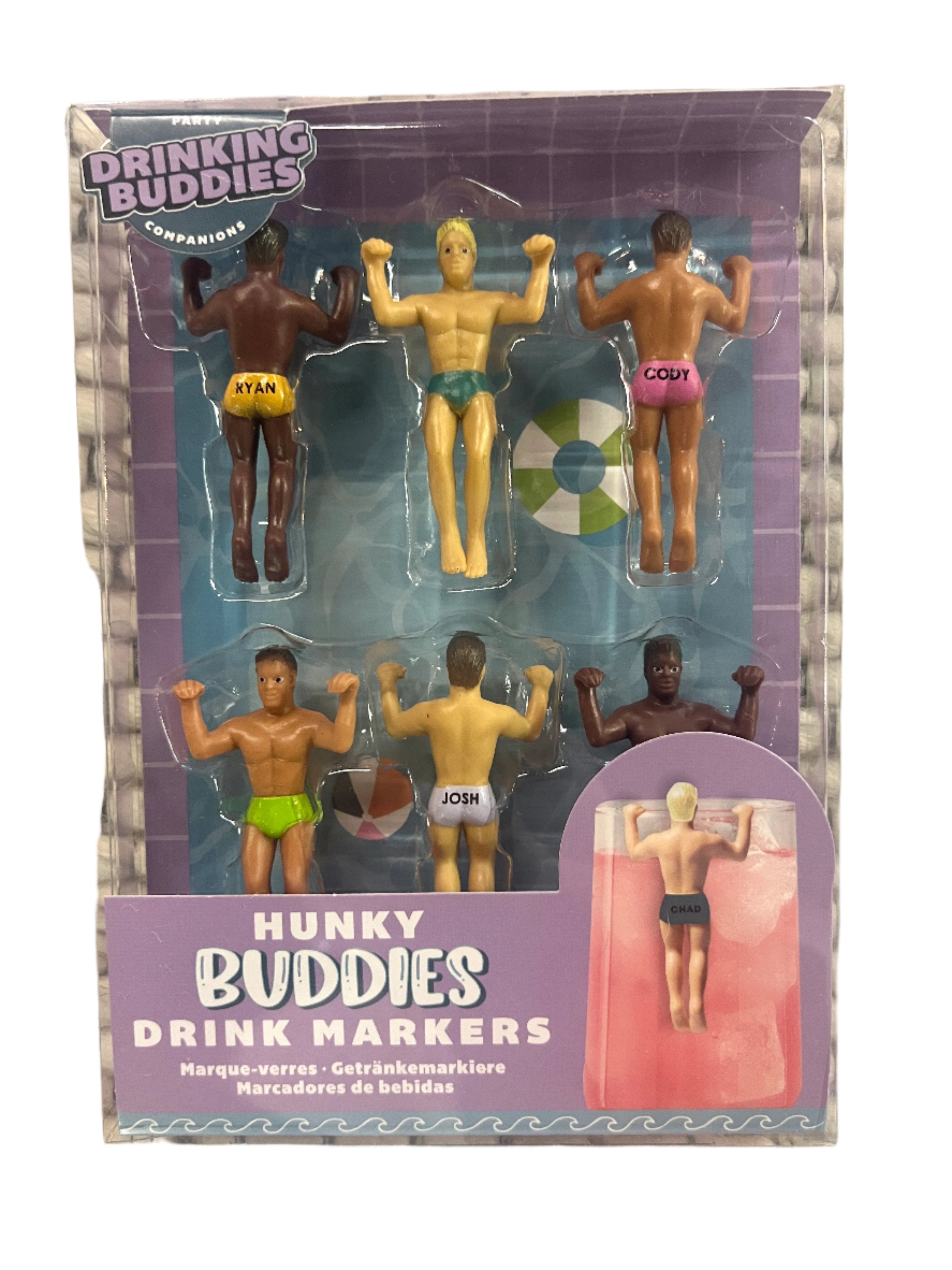 Drinking Buddies Drunk Markers-6 Wienie Bikini Clad Boys