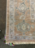 Delphine Krakoff 8.3x10 Light Brown and Blue Hand-Knotted Oushak Rug