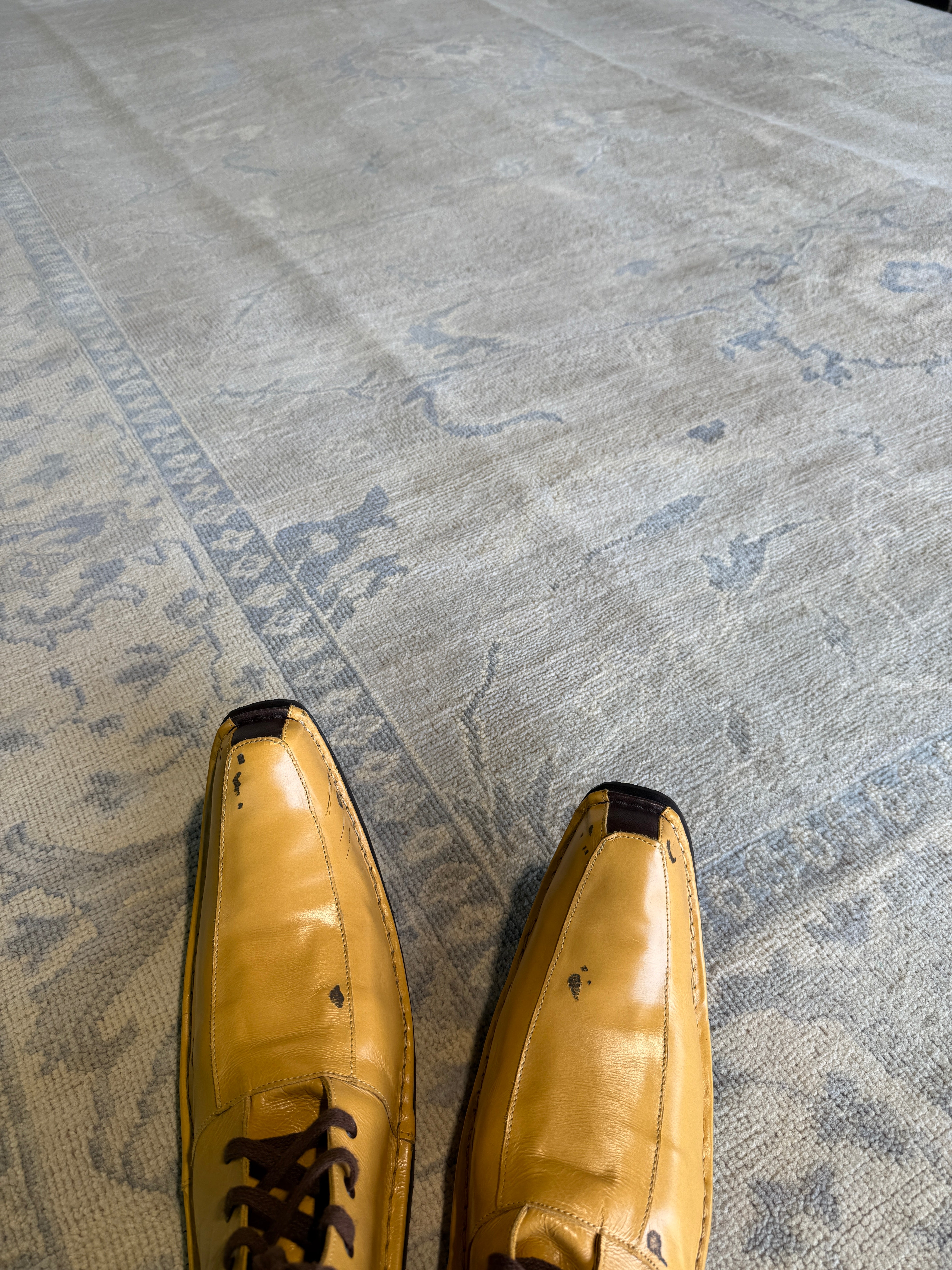 Eva Josephine 7.9x9.9 Beige and Ivory Hand-Knotted Oushak Rug