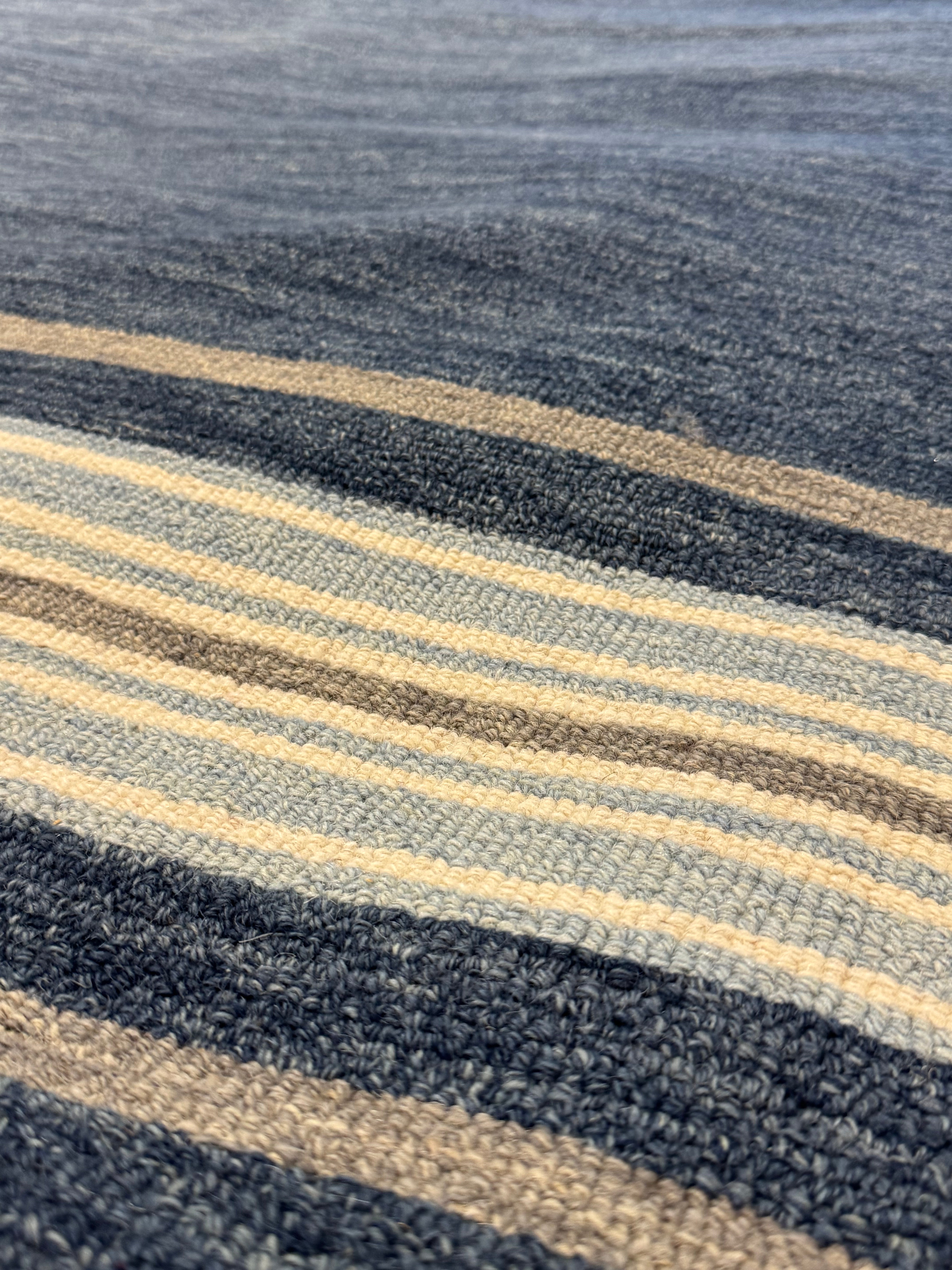 Aitana 5x8 Hand-Tufted Wool Blue Stripe