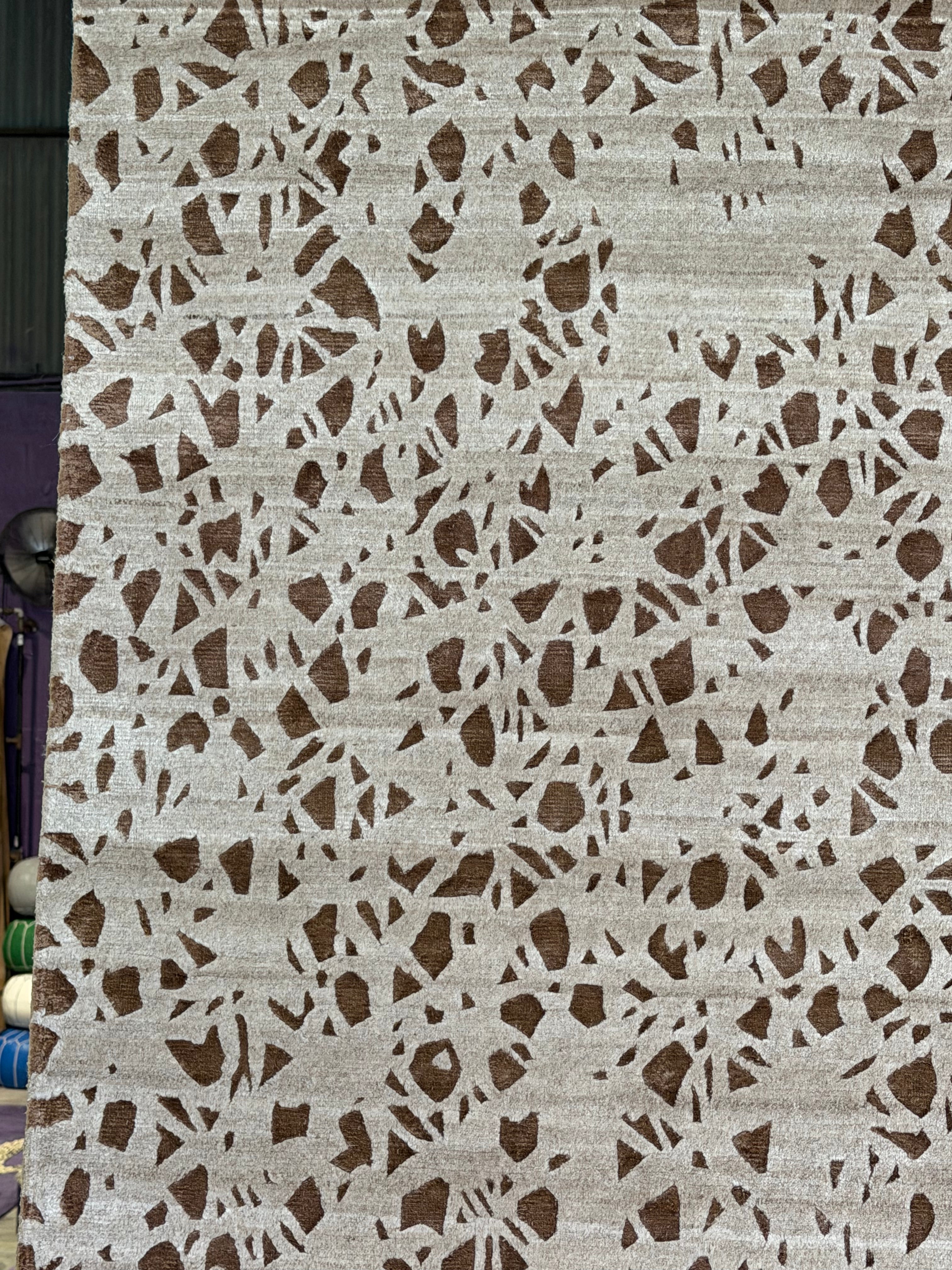Timothy 8x10 Hand-Knotted Beige & Brown Abstract