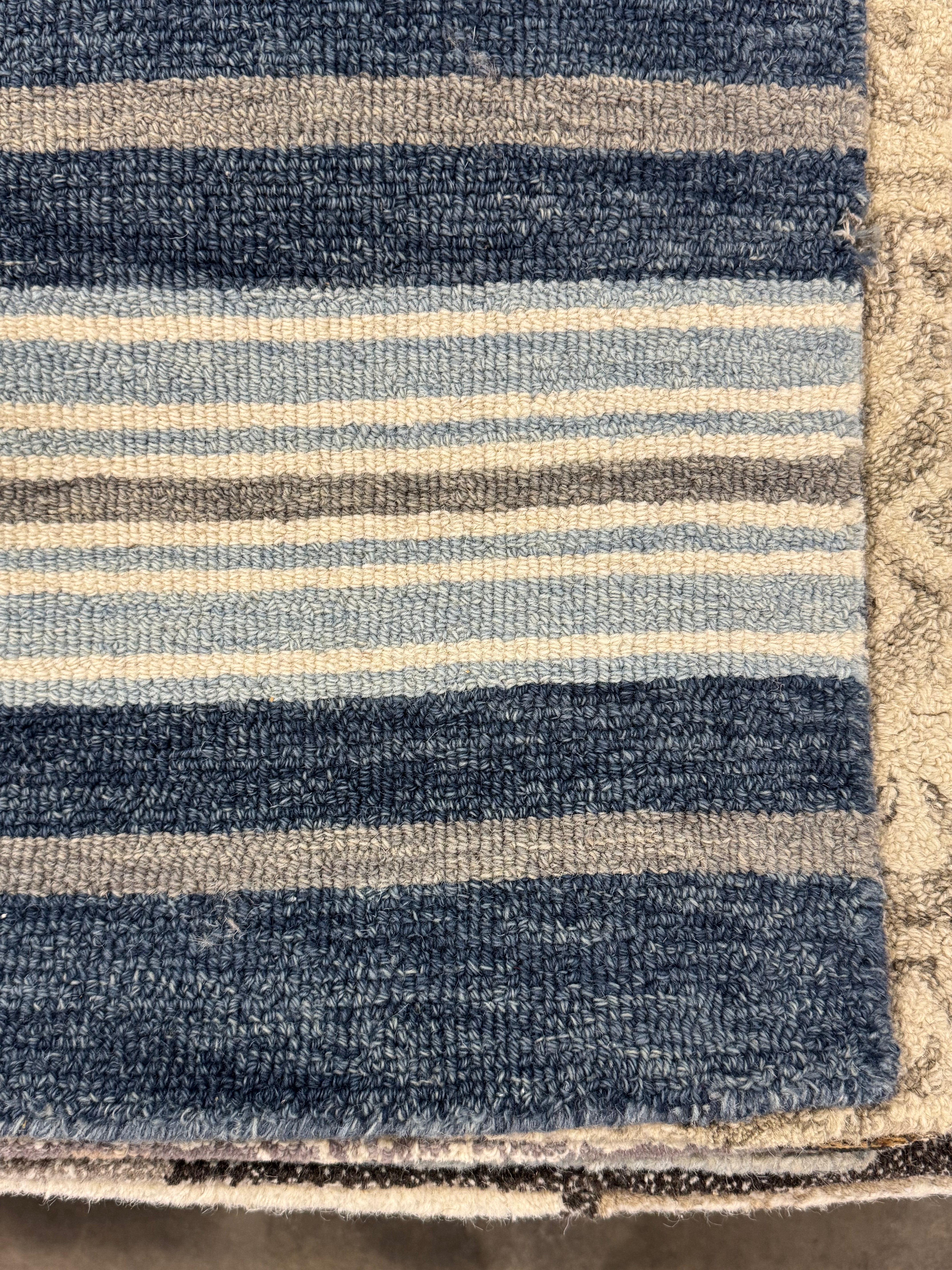 Aitana 5x8 Hand-Tufted Wool Blue Stripe