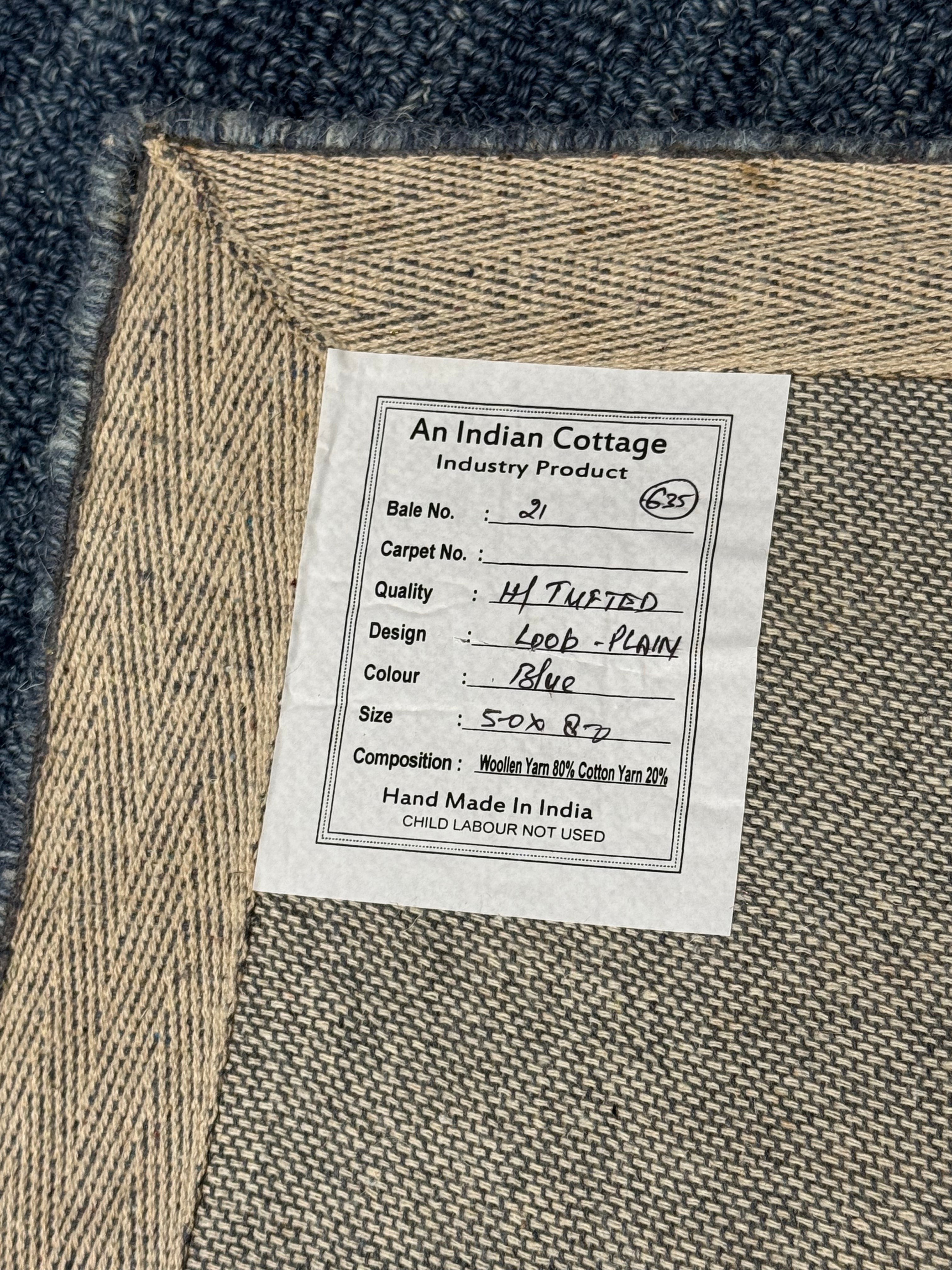 Aitana 5x8 Hand-Tufted Wool Blue Stripe
