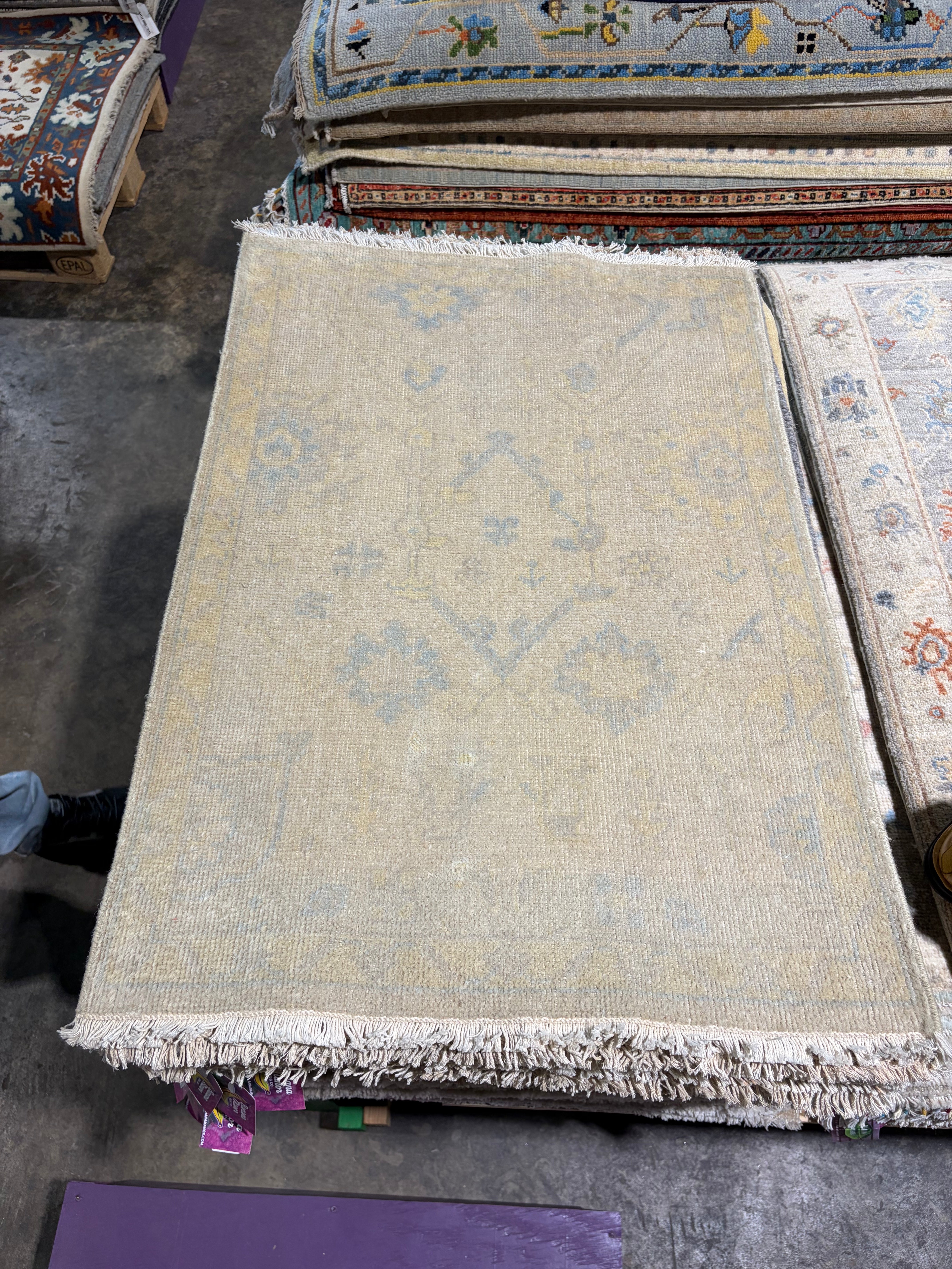 Bernadette Allen 2x3 Hand-Knotted Oushak Rug