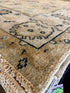 Clara Cleymans 9x12 Light Gold and Beige Hand-Knotted Oushak Rug
