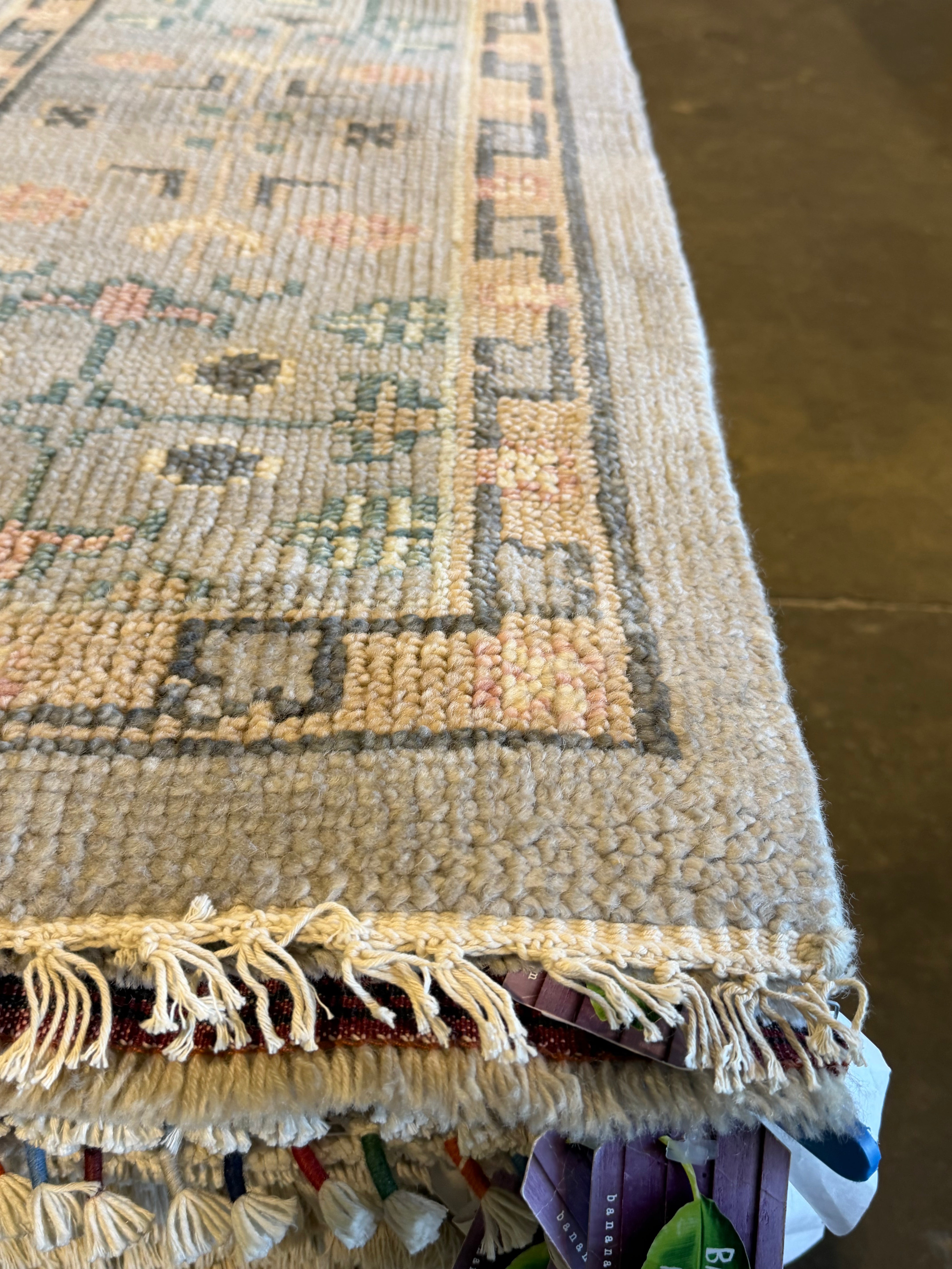 Brigid Berlin 9x12.3 Grey Hand-Knotted Oushak Rug