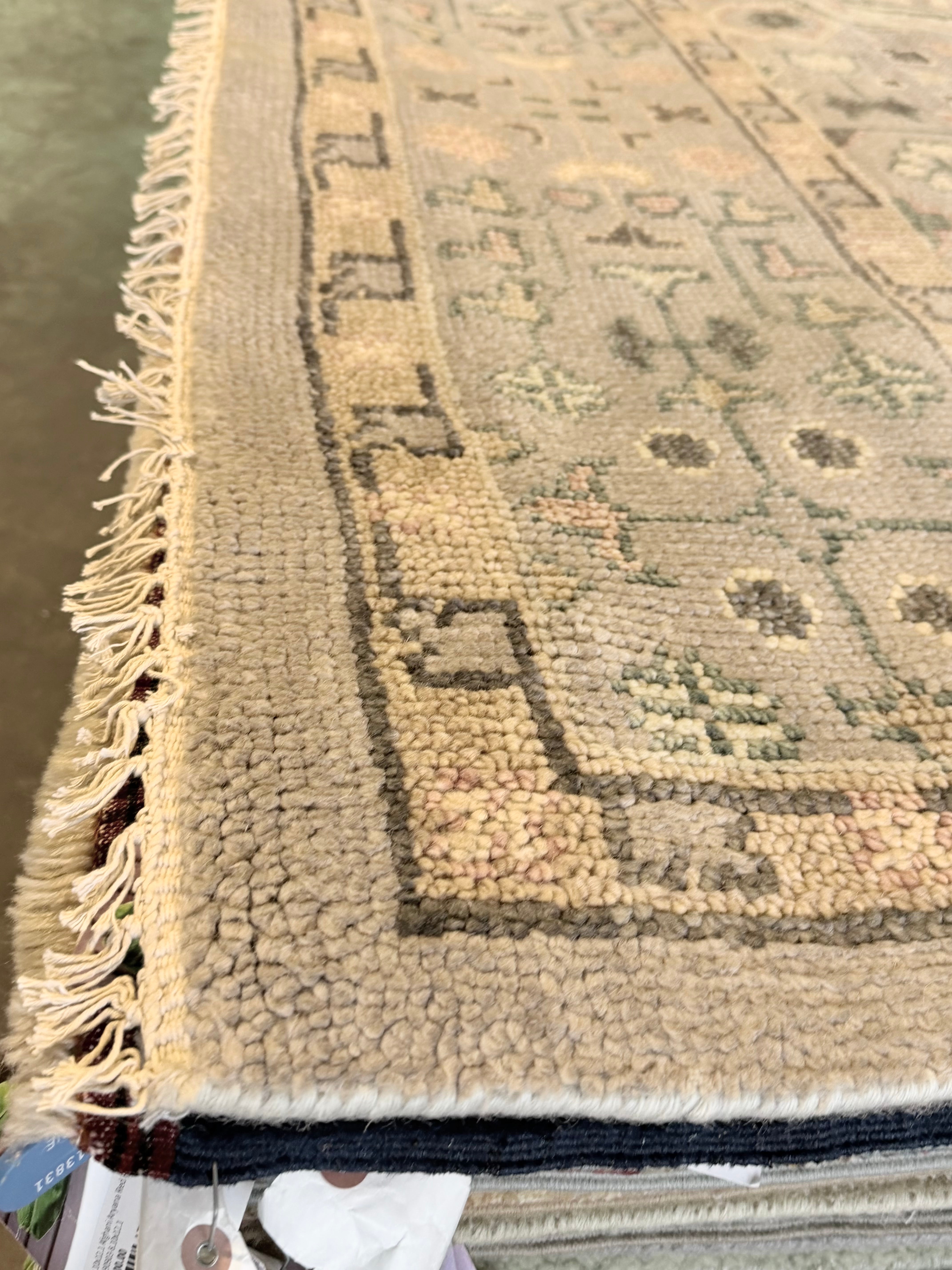 Brigid Berlin 9x12.3 Grey Hand-Knotted Oushak Rug