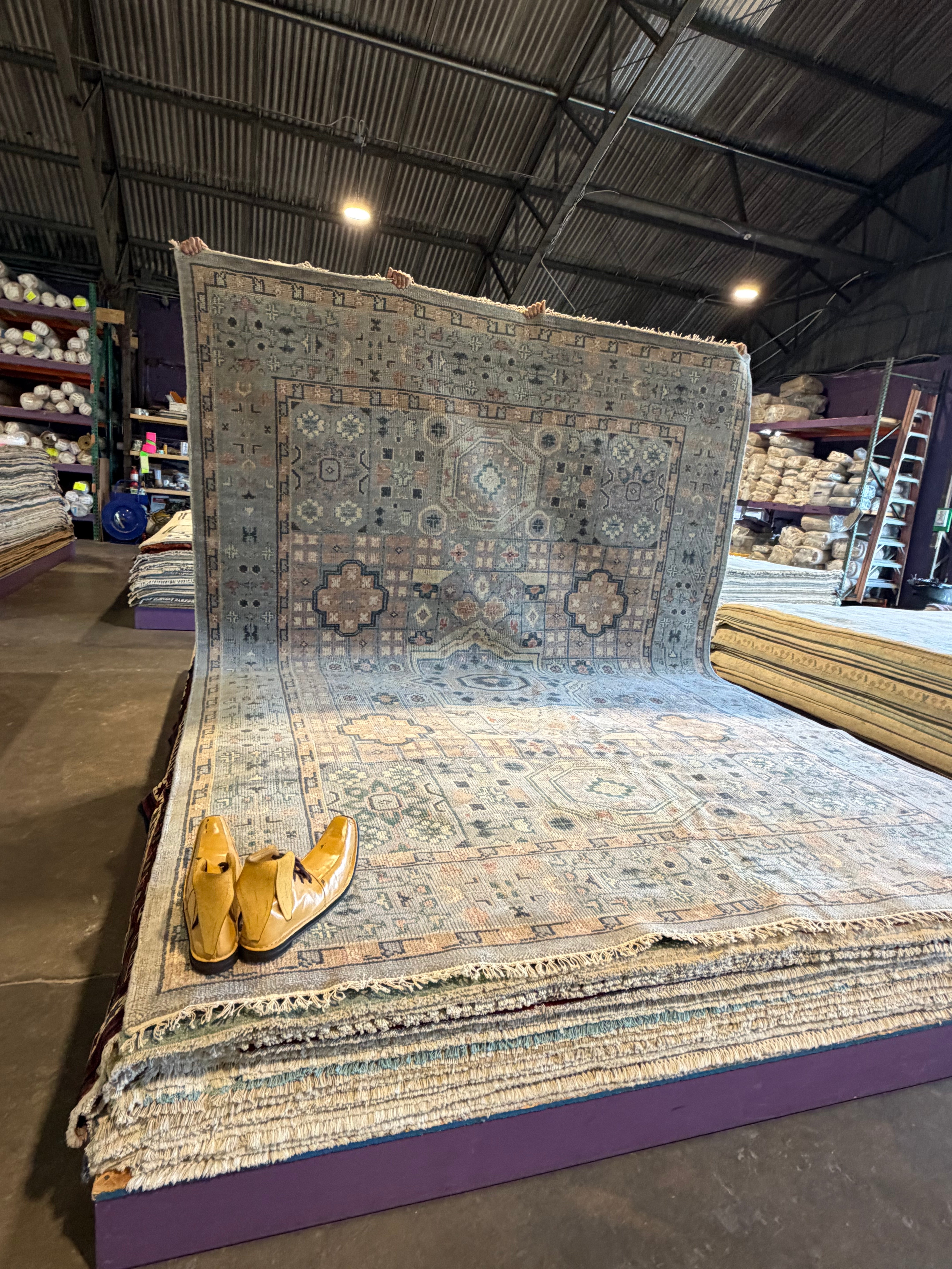 Brigid Berlin 9x12.3 Grey Hand-Knotted Oushak Rug