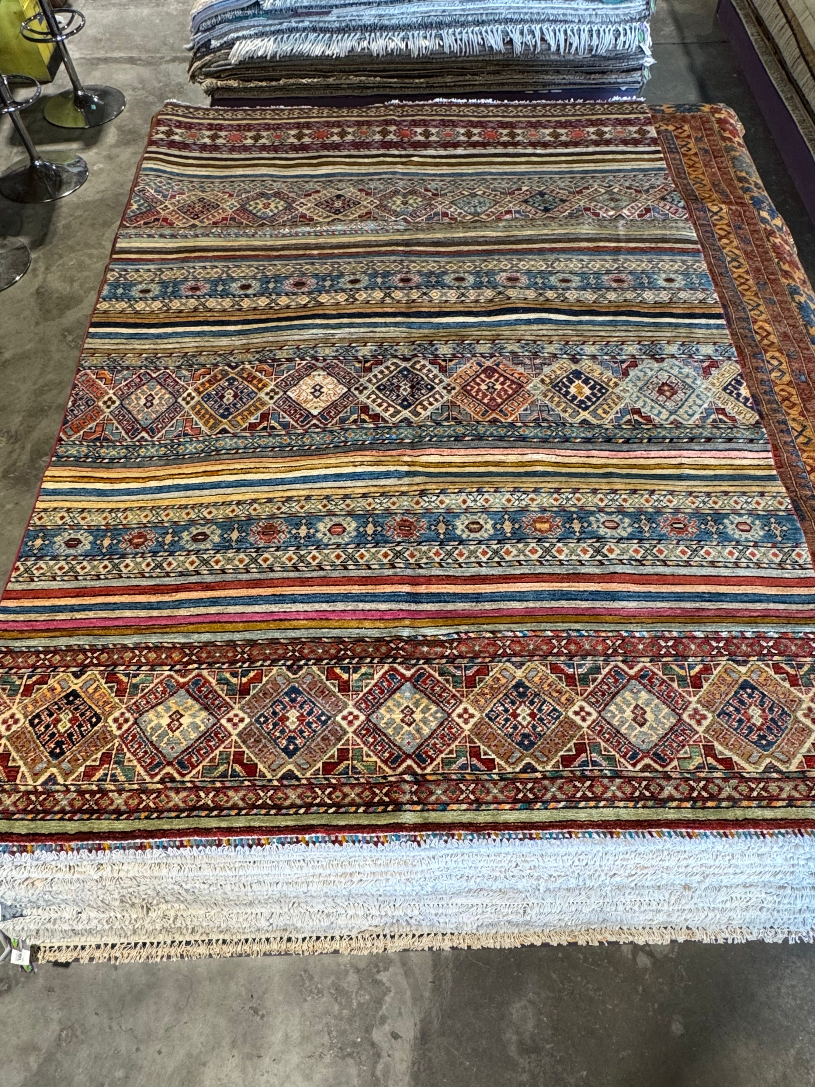 Hannah Smith 6.8x9.11 Colorful Afghani Chobi