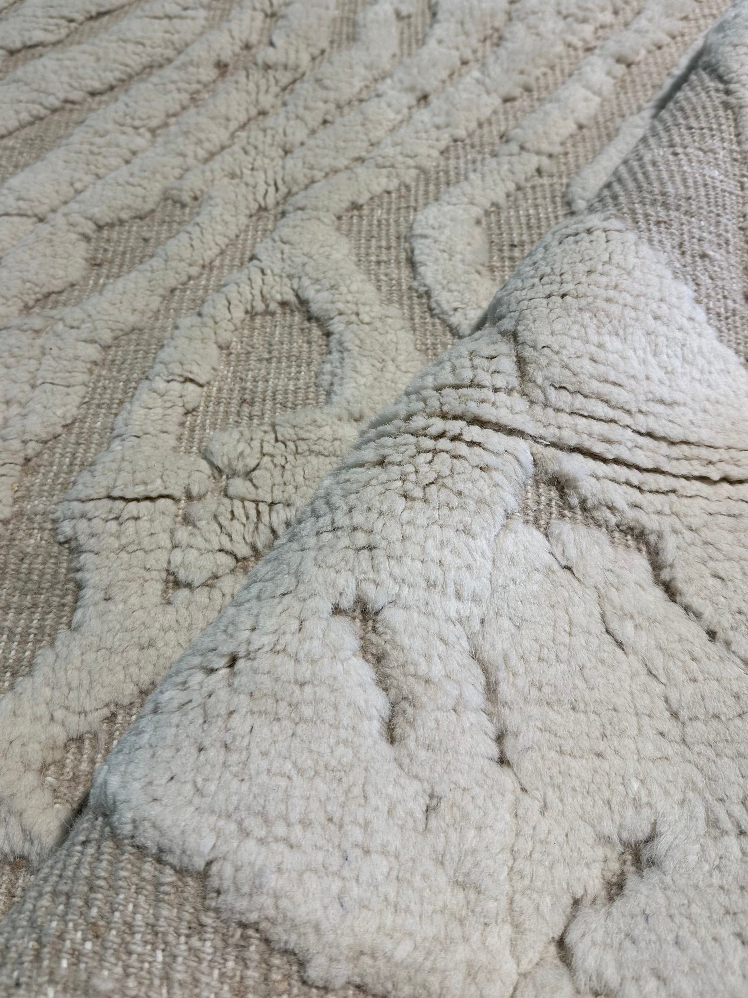 Sullen Owens-Bender 9.4x12.1 Cream Hand-Knotted Afghani Moroccan Style Rug