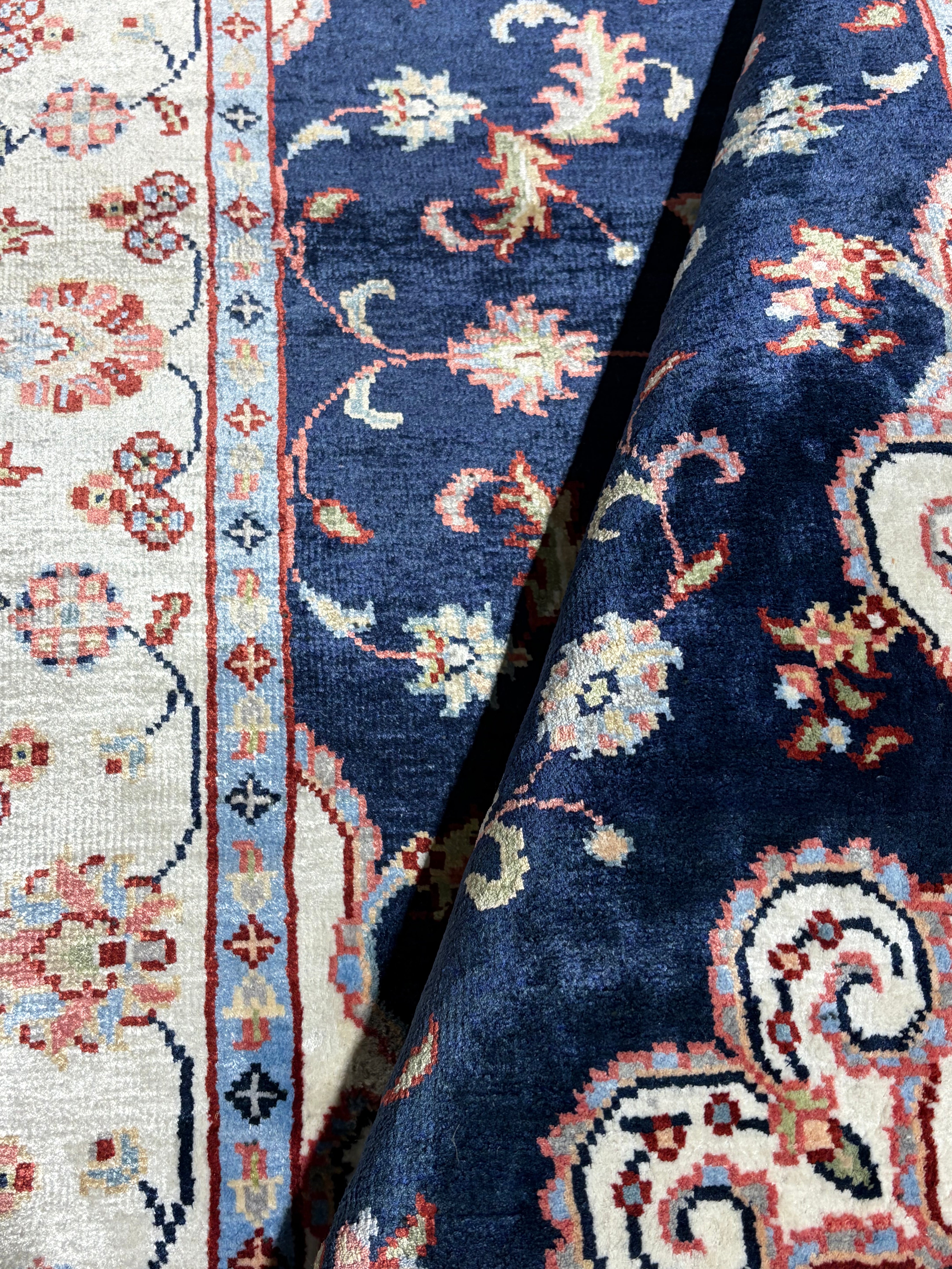 Sarah Gable 2.6x4 Blue Hand-Knotted Oushak Rug