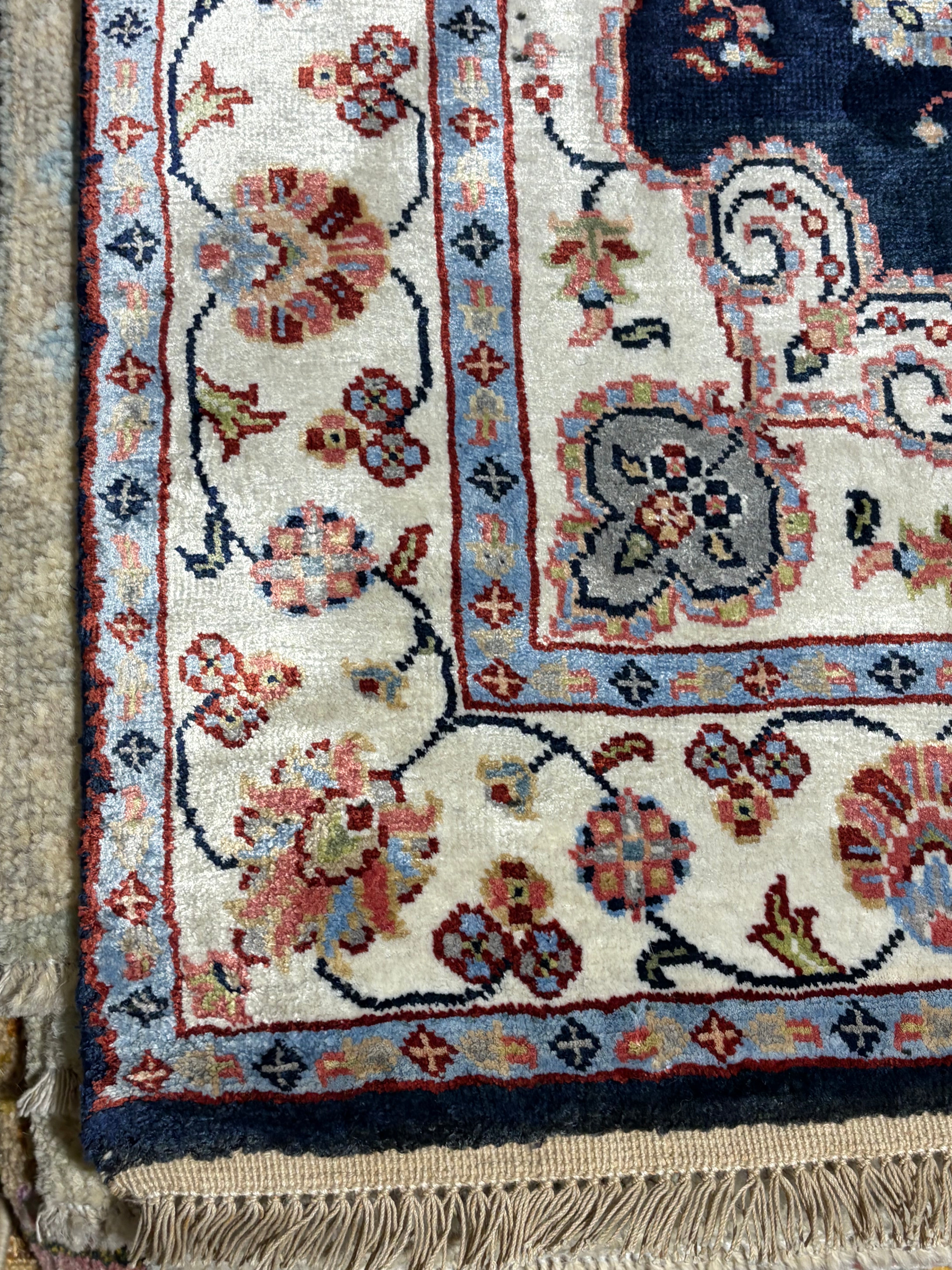 Sarah Gable 2.6x4 Blue Hand-Knotted Oushak Rug