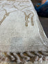Dom Gabriel 8x8.2 Cream Hand-Knotted Afghani Moroccan Style Rug