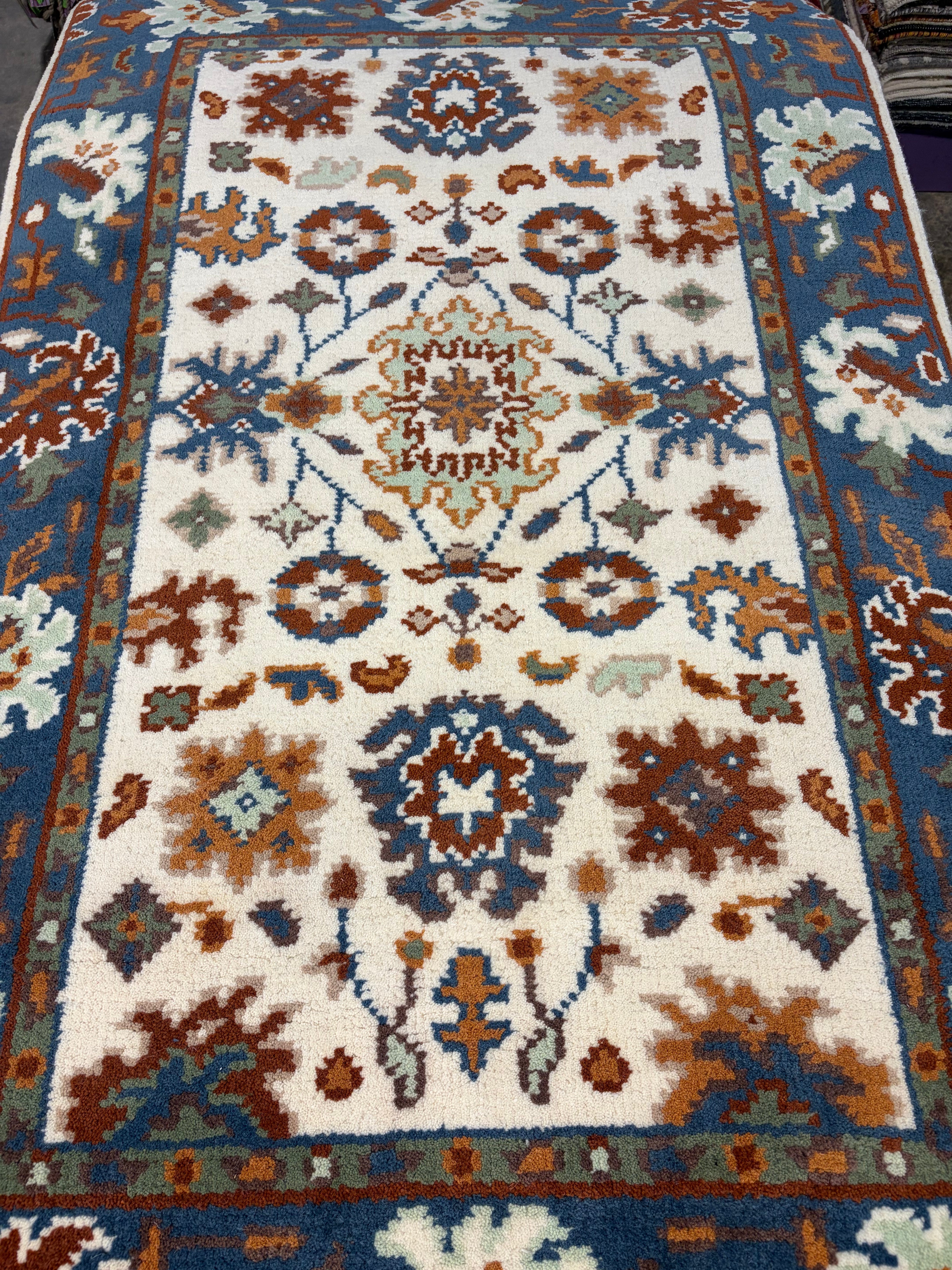 Loretta Joney 3x5 Blue Hand-Knotted Oushak Rug