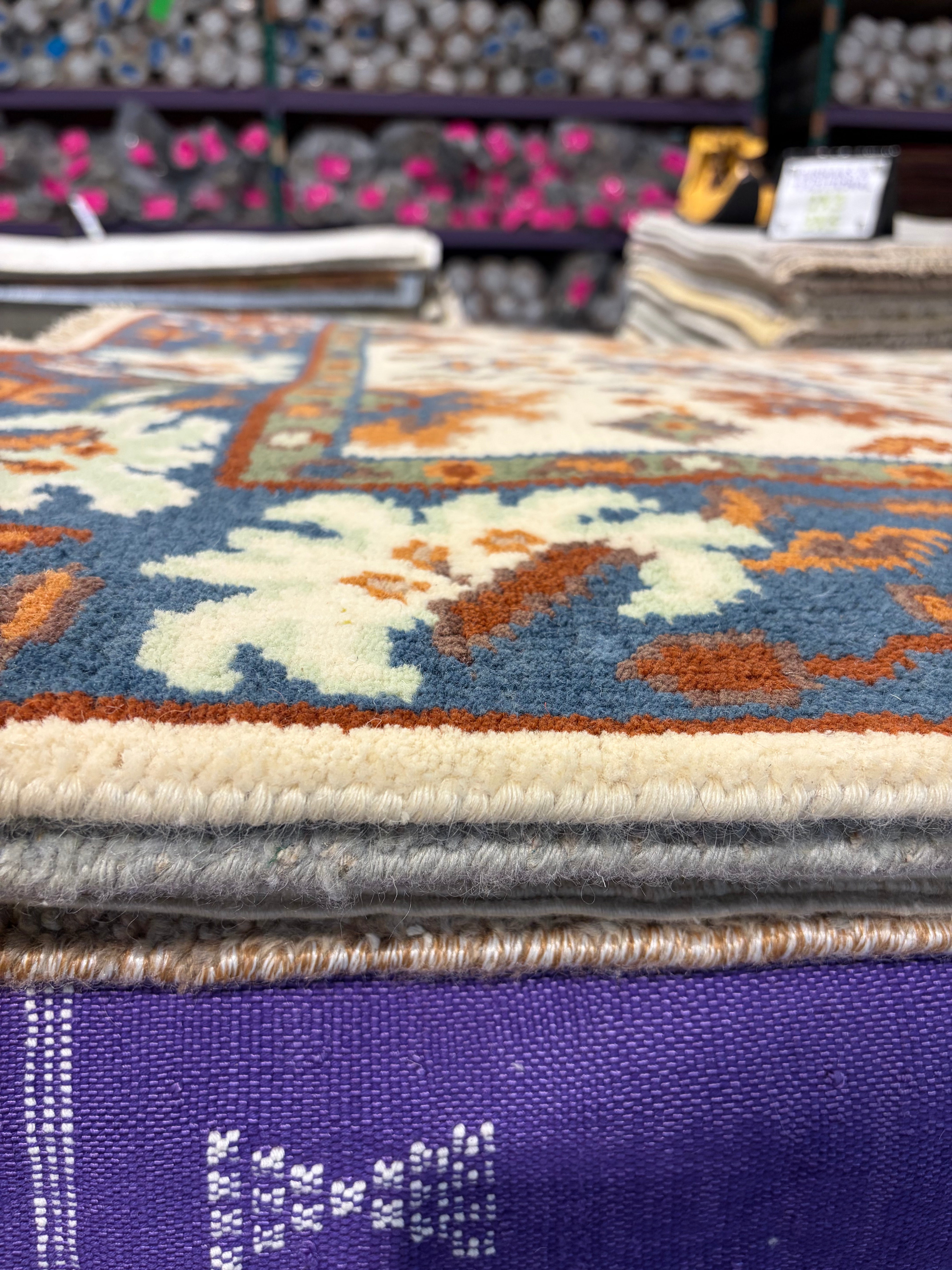Loretta Joney 3x5 Blue Hand-Knotted Oushak Rug