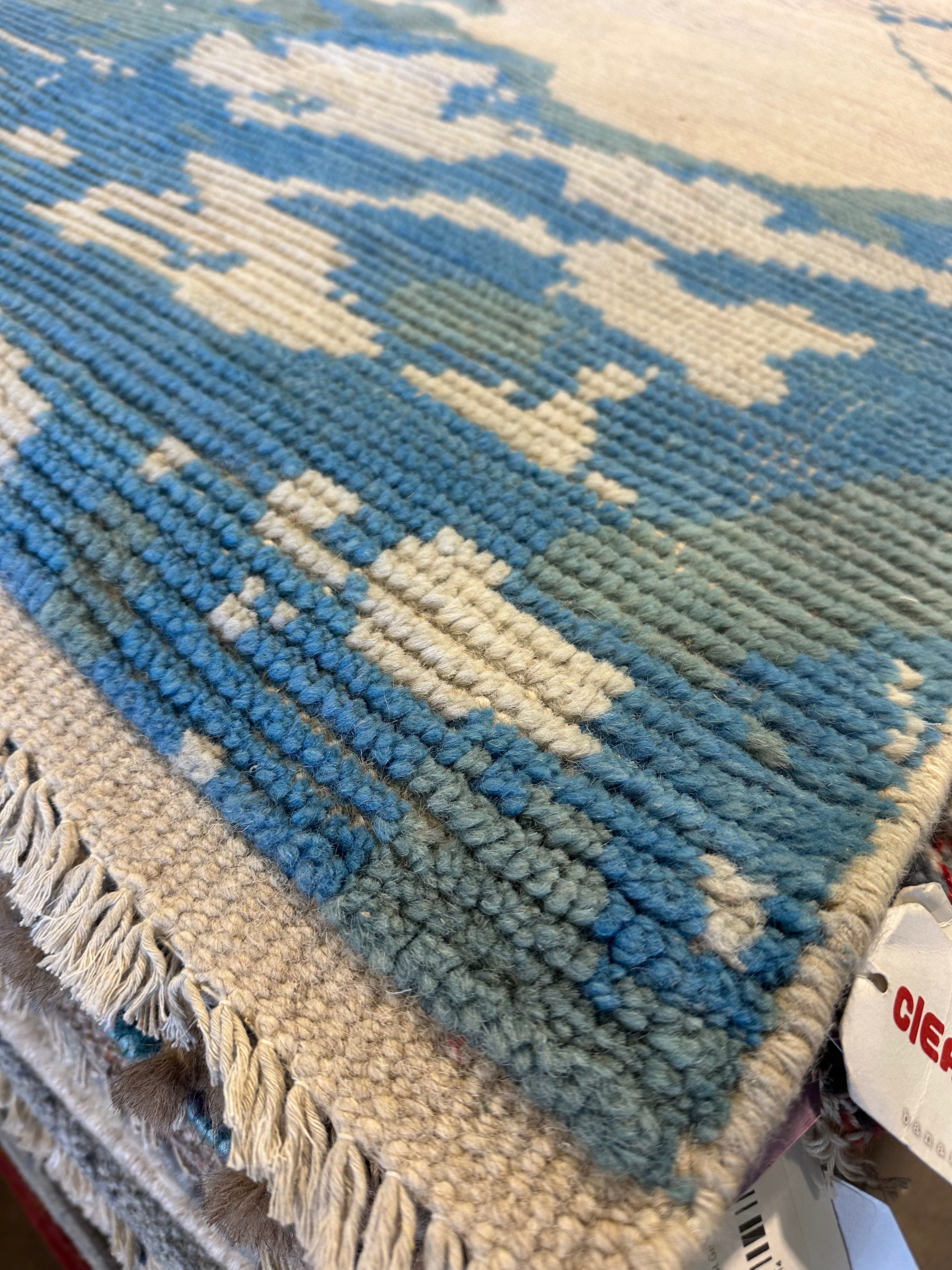Brad Hales 8.3x9.8 Blue Hand-Knotted Afghani Moroccan Style Rug