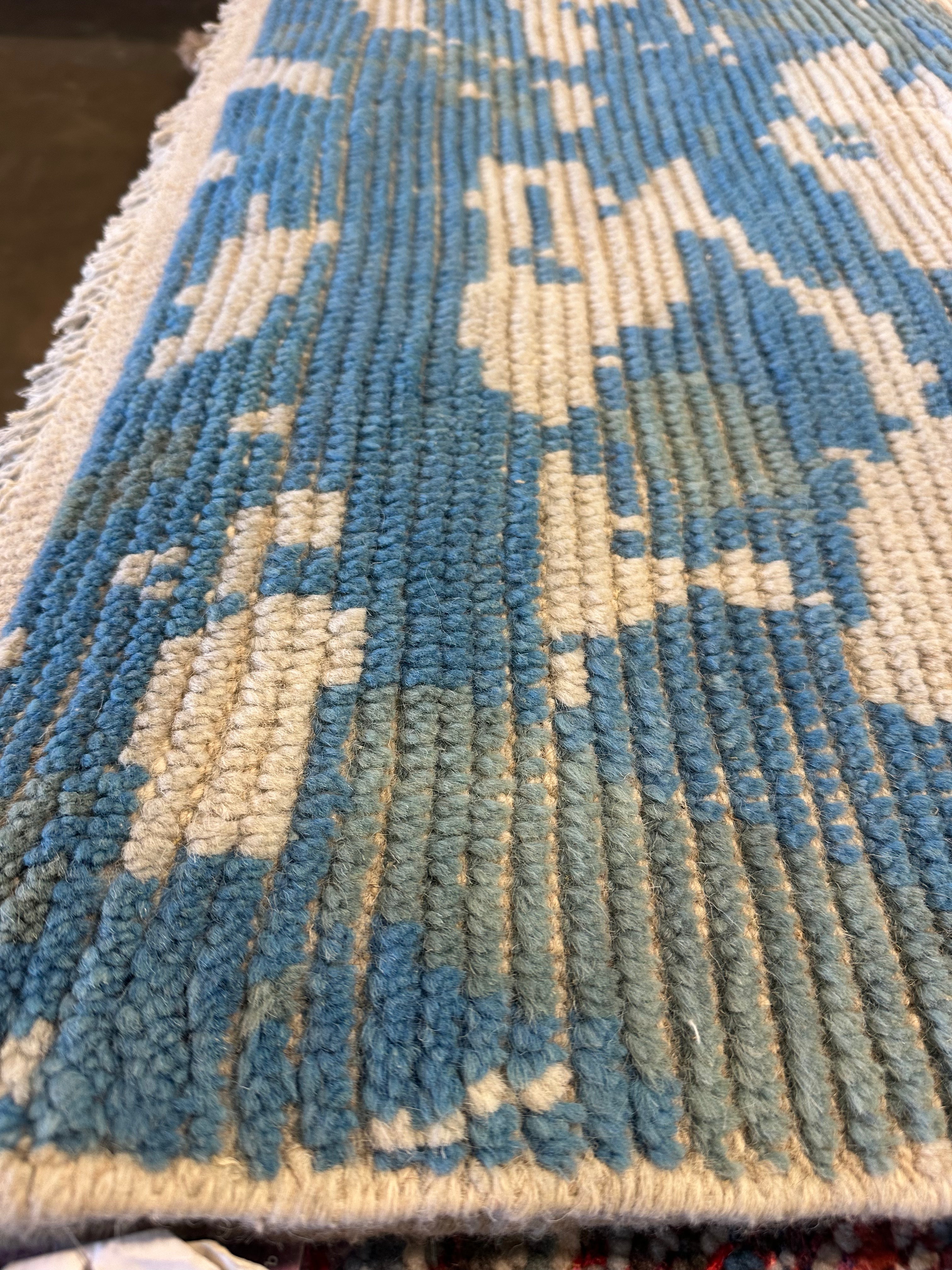 Brad Hales 8.3x9.8 Blue Hand-Knotted Afghani Moroccan Style Rug