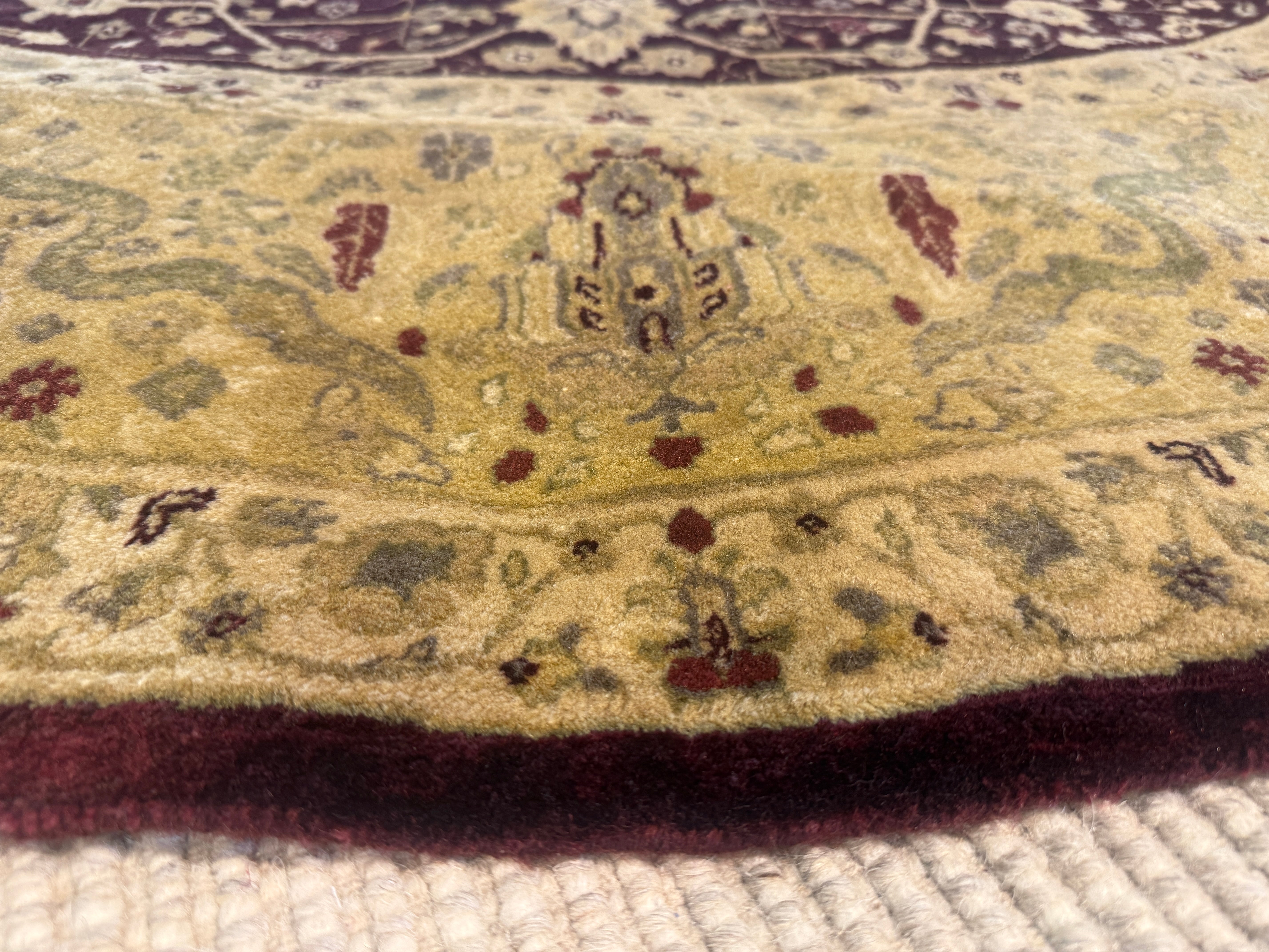 Jessica Batten 8x8 Burgundy Indian Oushak