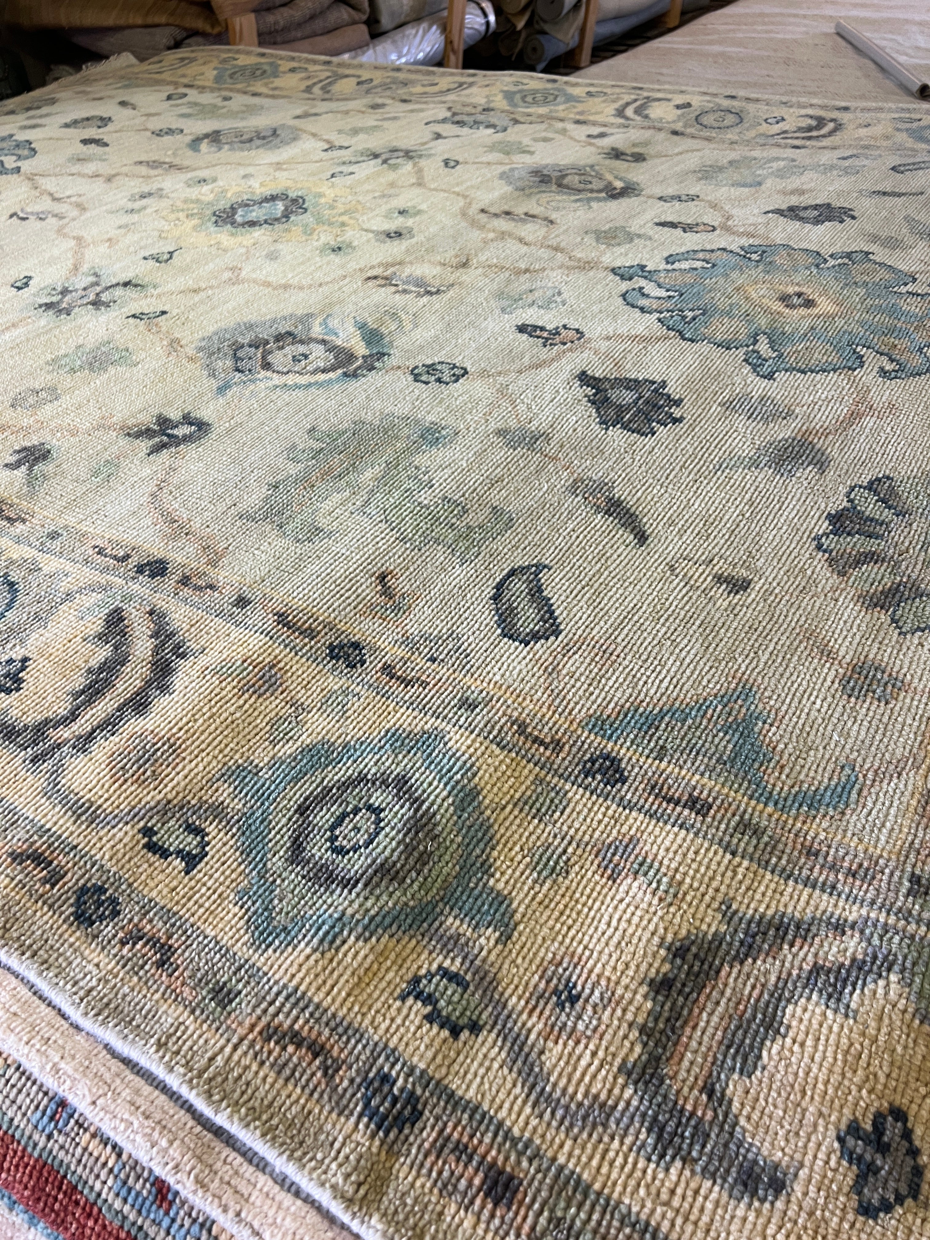 Betsy Carter 8.9x12 Tan and Camel Hand-Knotted Oushak Rug