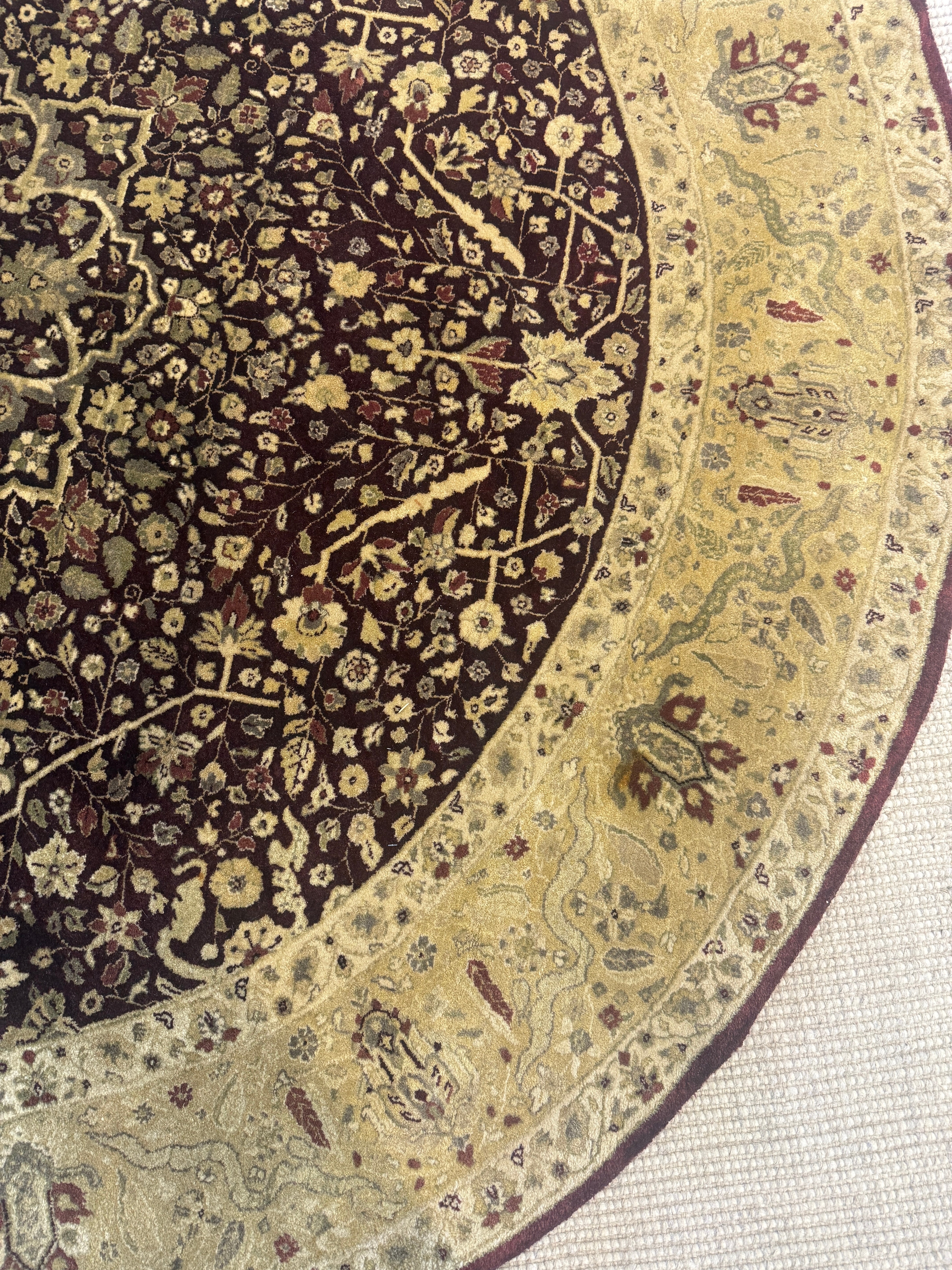 Jessica Batten 8x8 Burgundy Indian Oushak