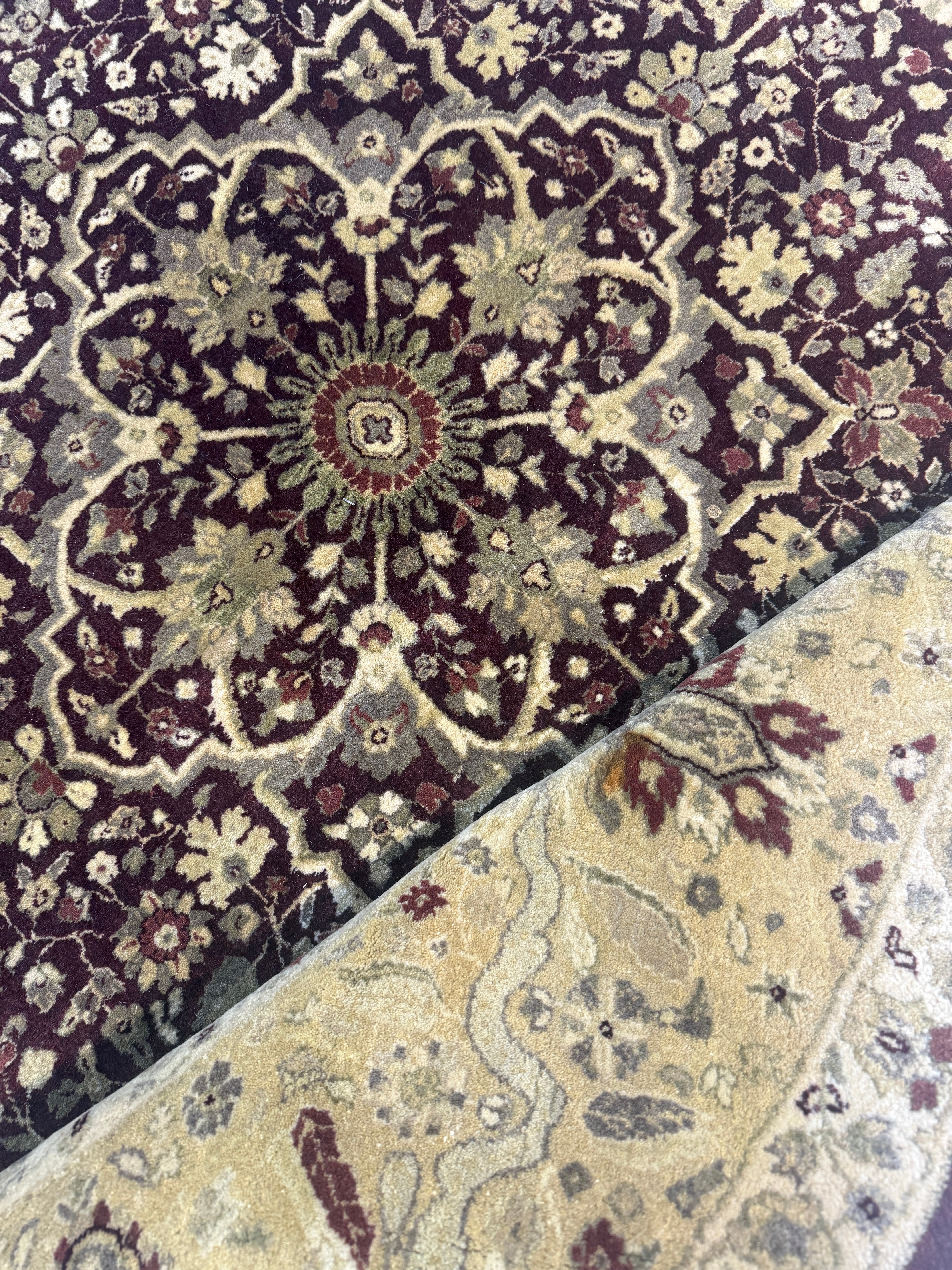 Jessica Batten 8x8 Burgundy Indian Oushak