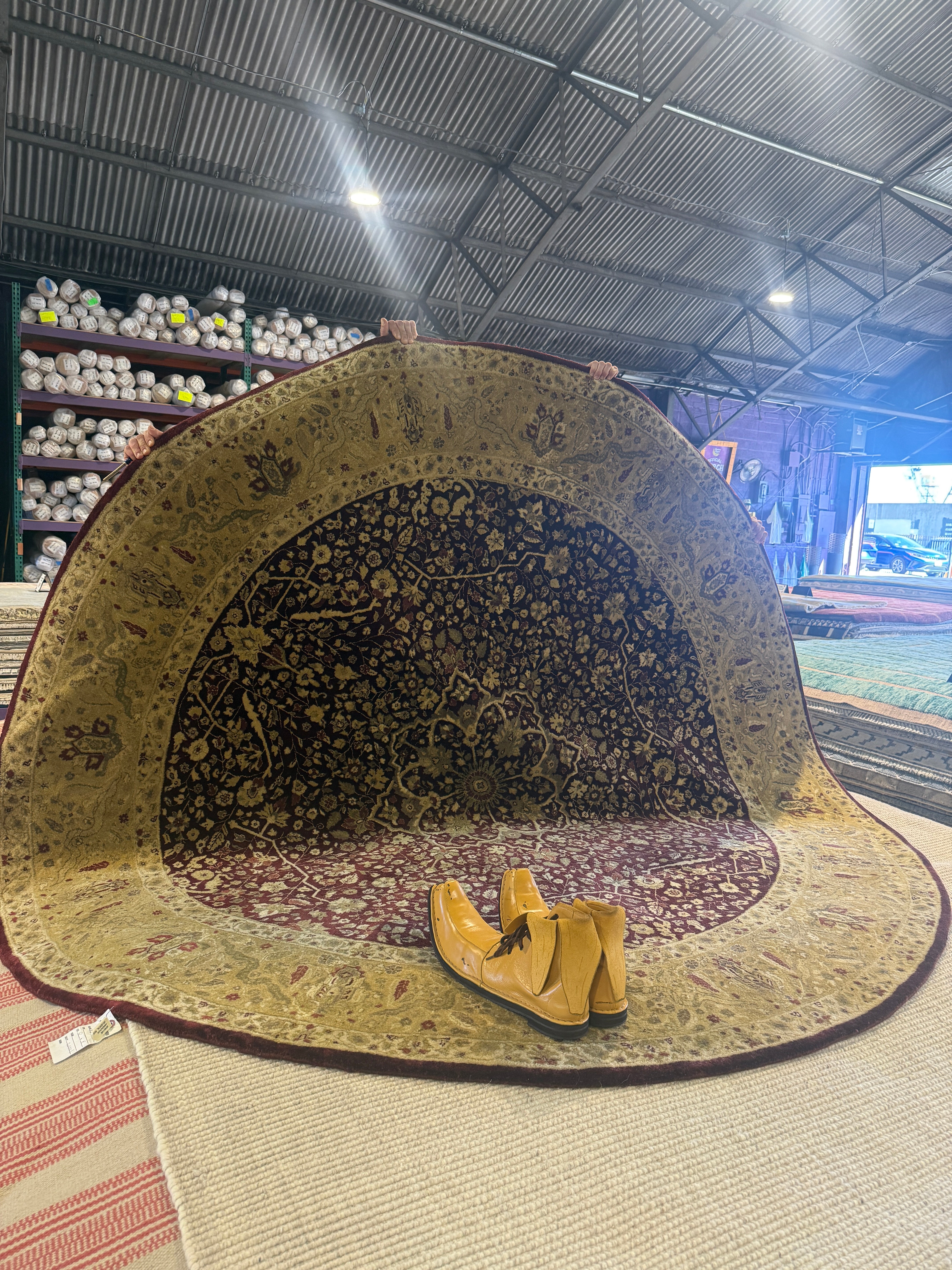 Jessica Batten 8x8 Burgundy Indian Oushak