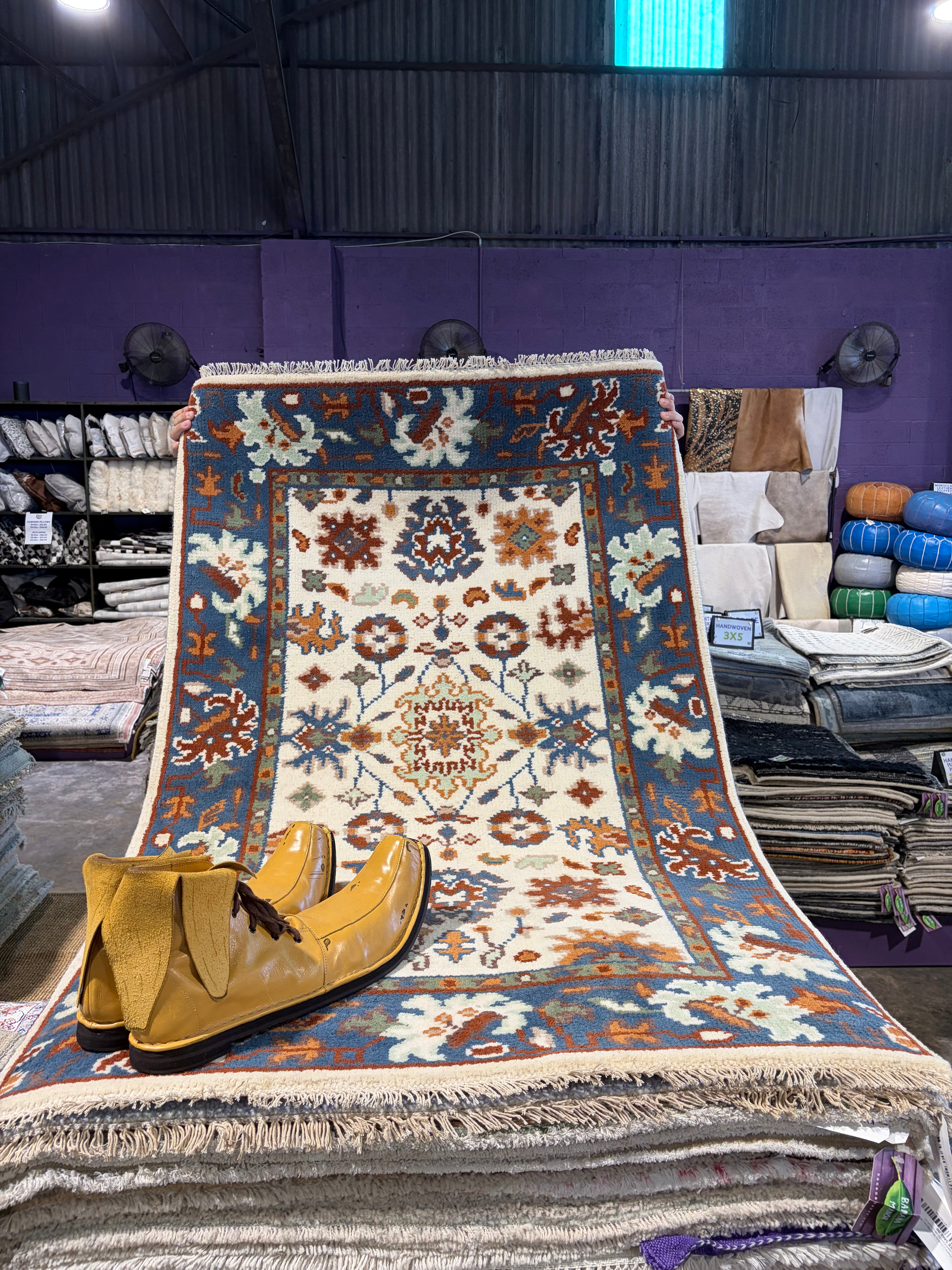 Loretta Joney 3x5 Blue Hand-Knotted Oushak Rug