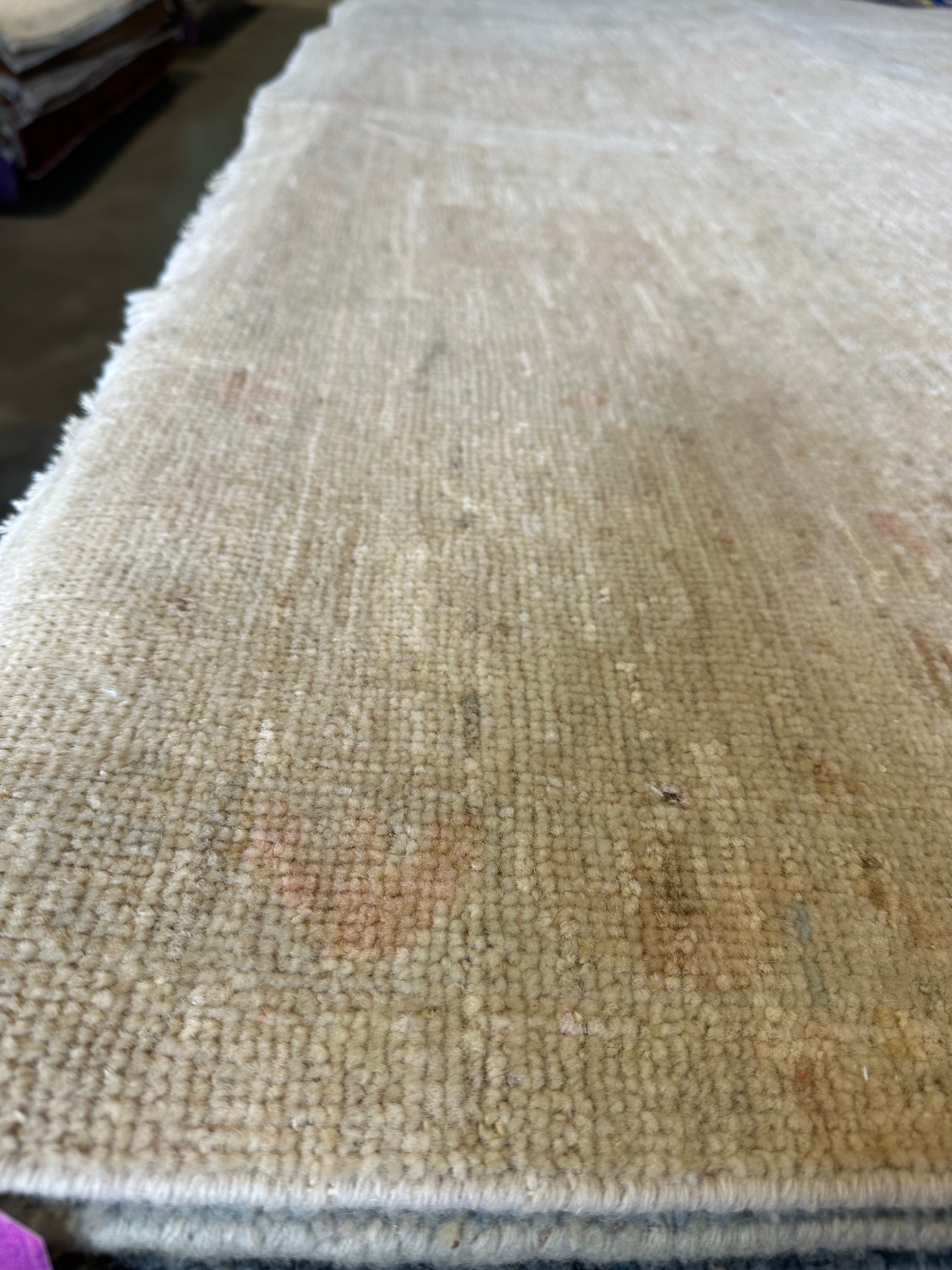 Trinity Grace Brown 10.2x14.1 Beige Whitewashed Hand-Knotted Oushak