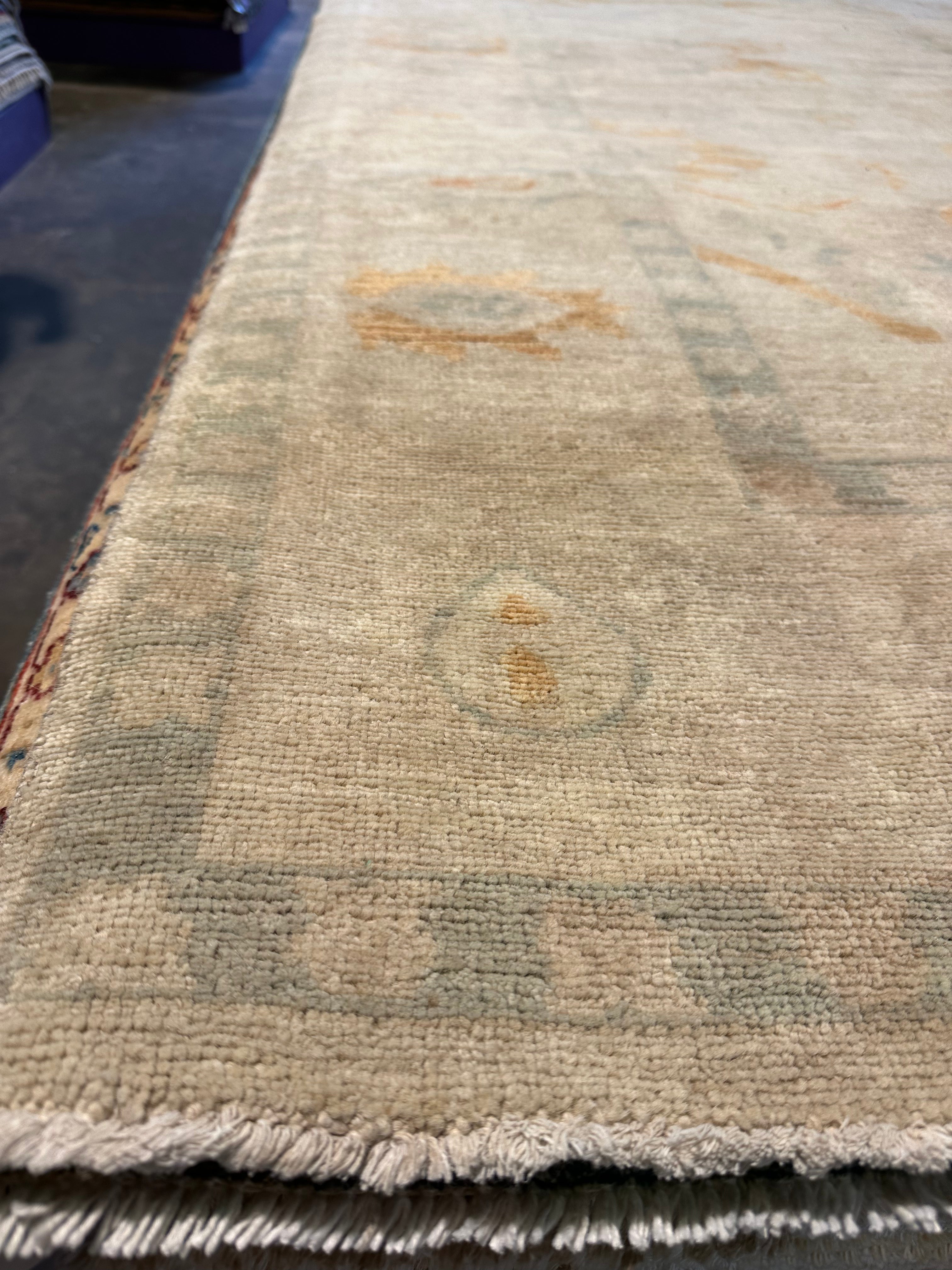 Gabrielle Shaw 6.1x9.1 Beige Whitewashed Hand-Knotted Oushak