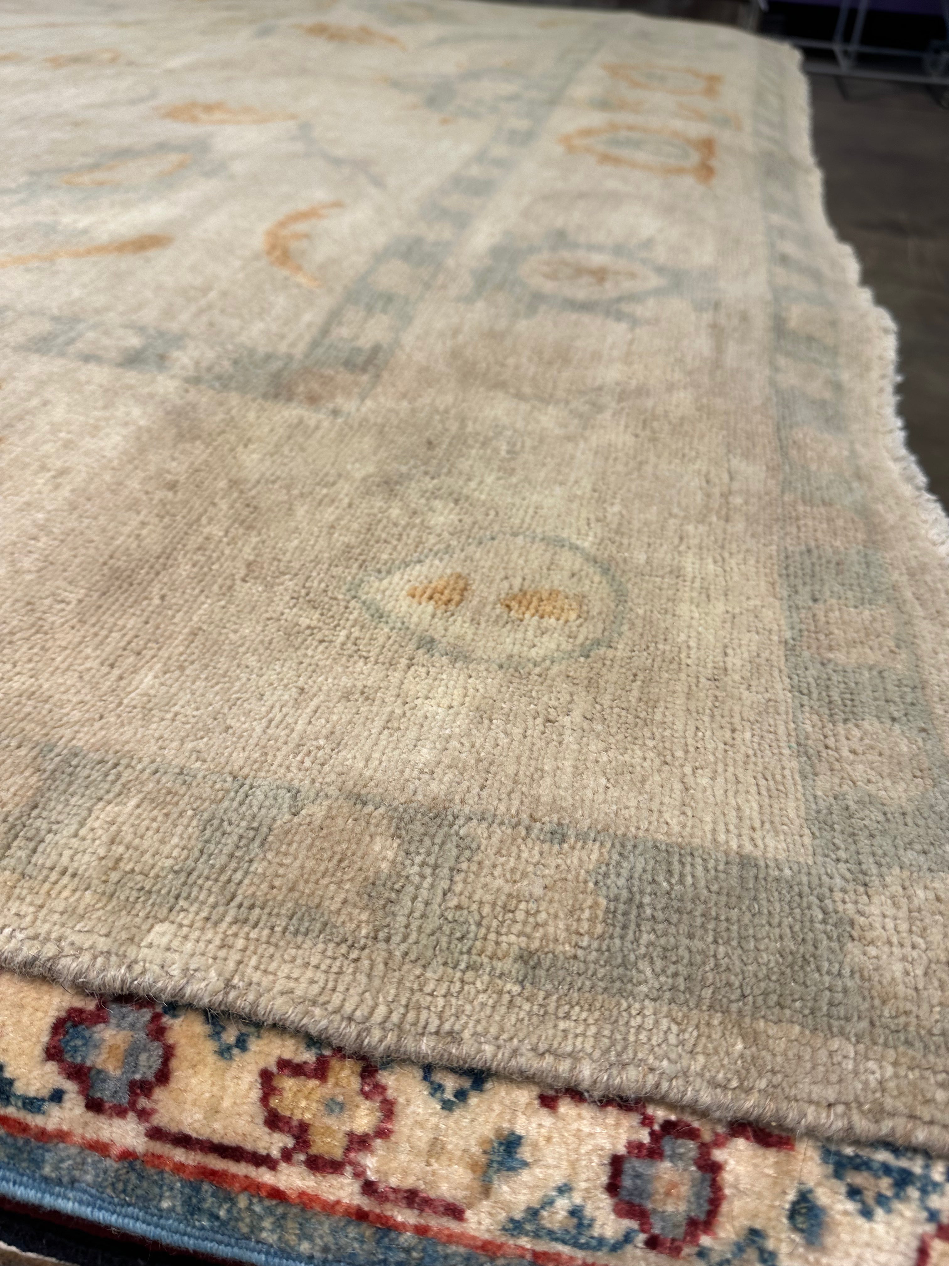 Gabrielle Shaw 6.1x9.1 Beige Whitewashed Hand-Knotted Oushak