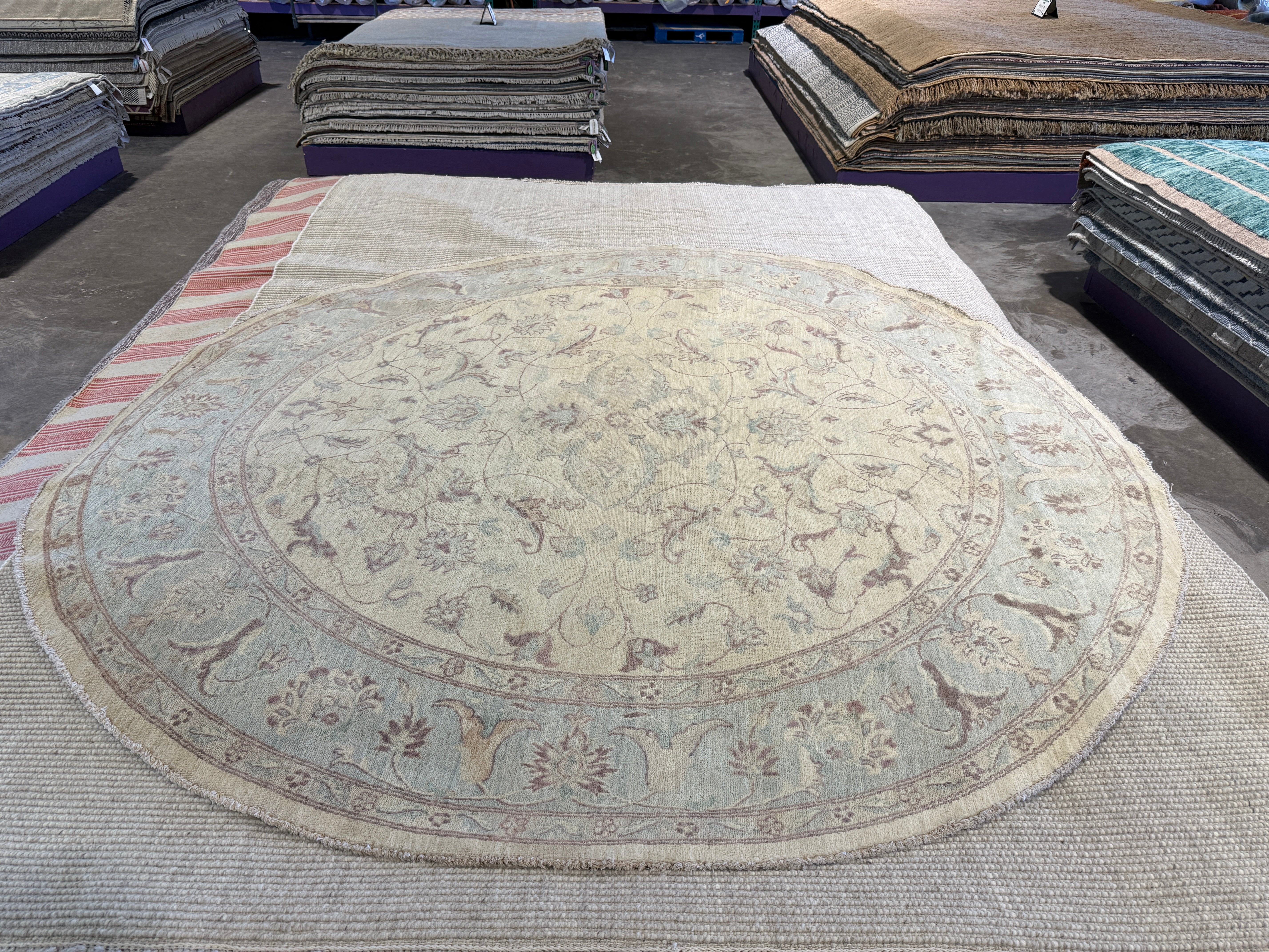 Kelly Chase 8x8 Cream Afghani Oushak