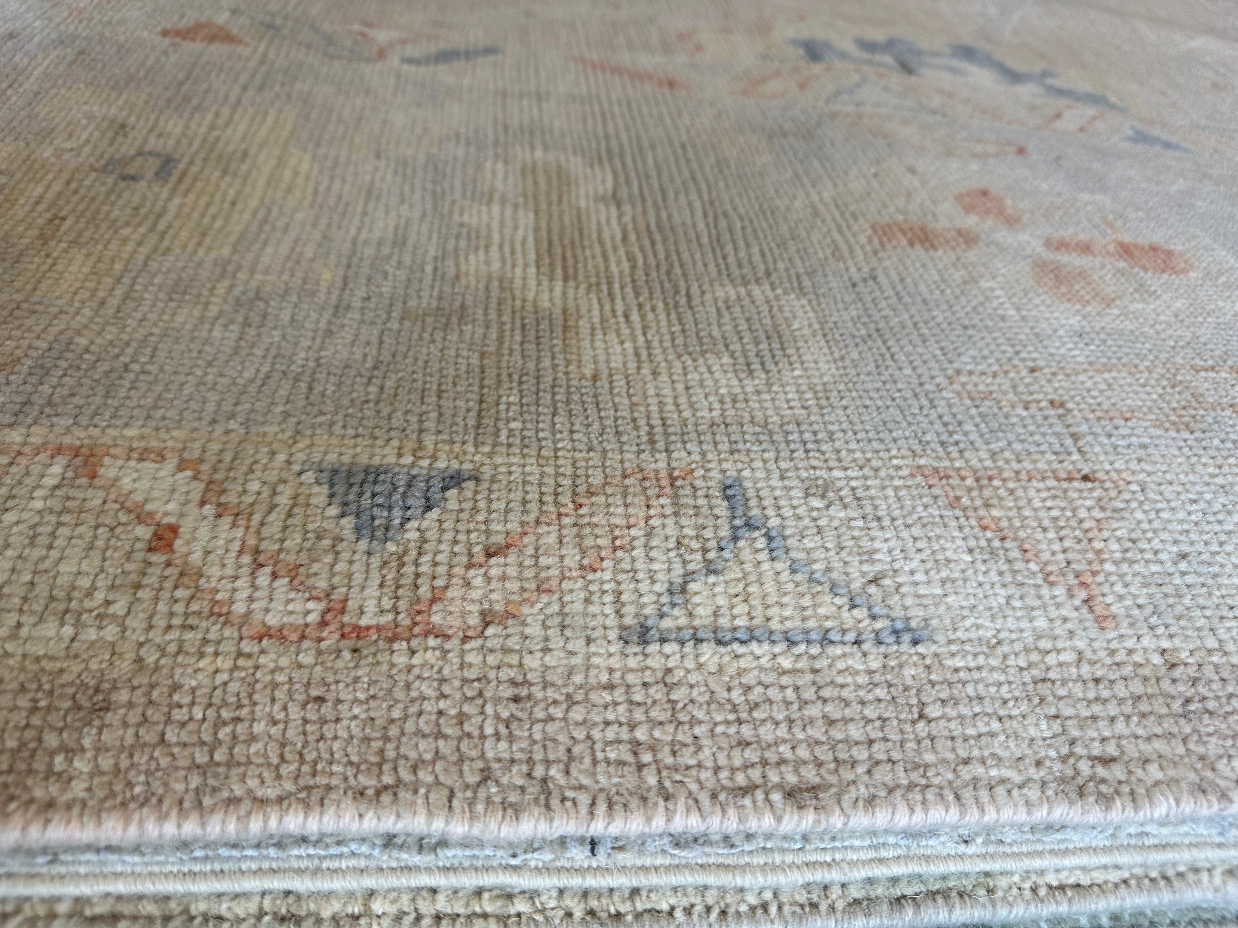 Alexandra MacLean 8.11x11.8 Blue Whitewashed Hand-Knotted Oushak