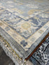 Adrienne Erickson 4.9x6.10 Blue Whitewashed Hand-Knotted Oushak