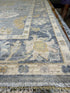 Adrienne Erickson 4.9x6.10 Blue Whitewashed Hand-Knotted Oushak