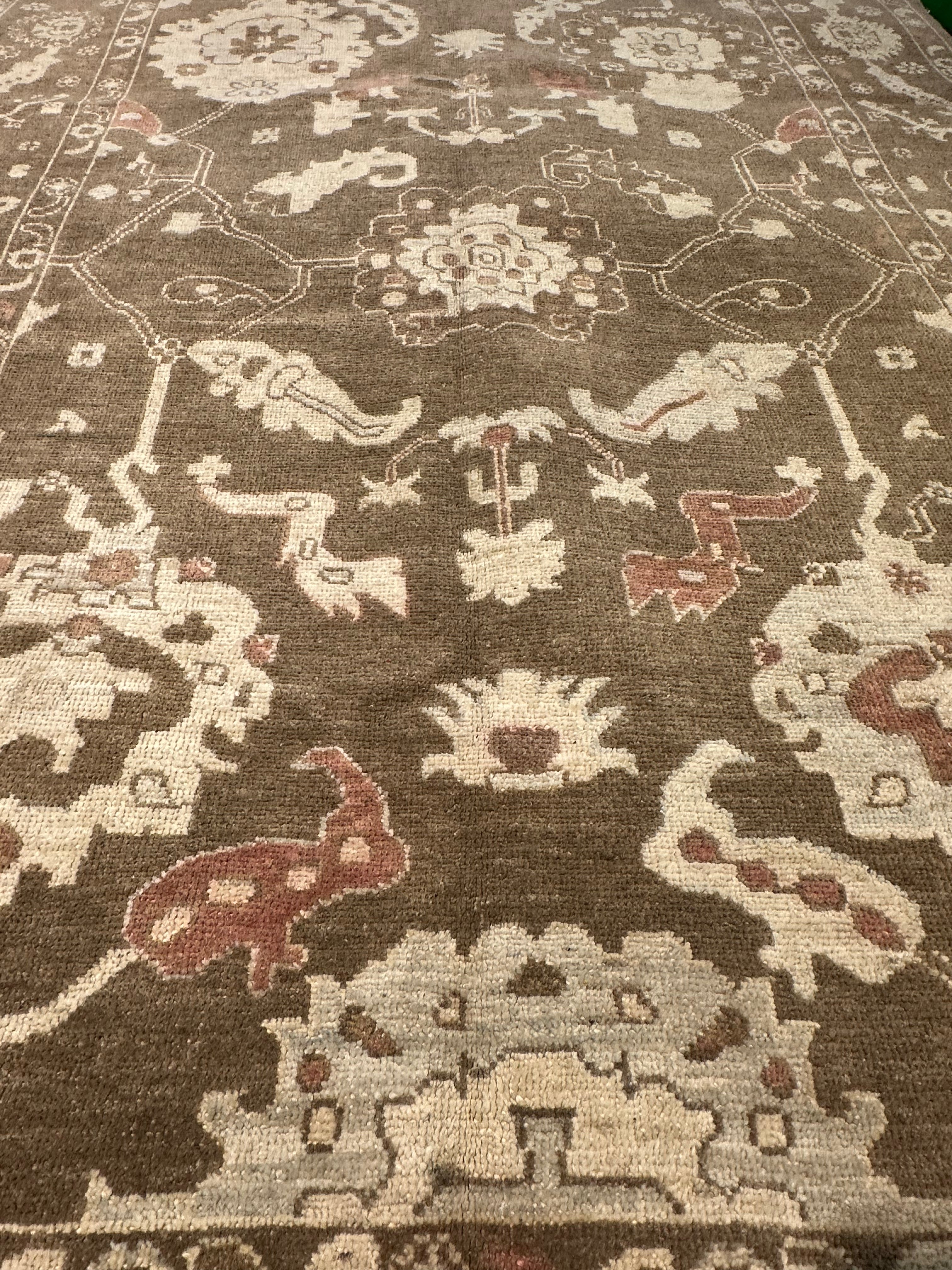 Mallory Amirault 5.9x8.10 Brown Whitewashed Hand-Knotted Oushak