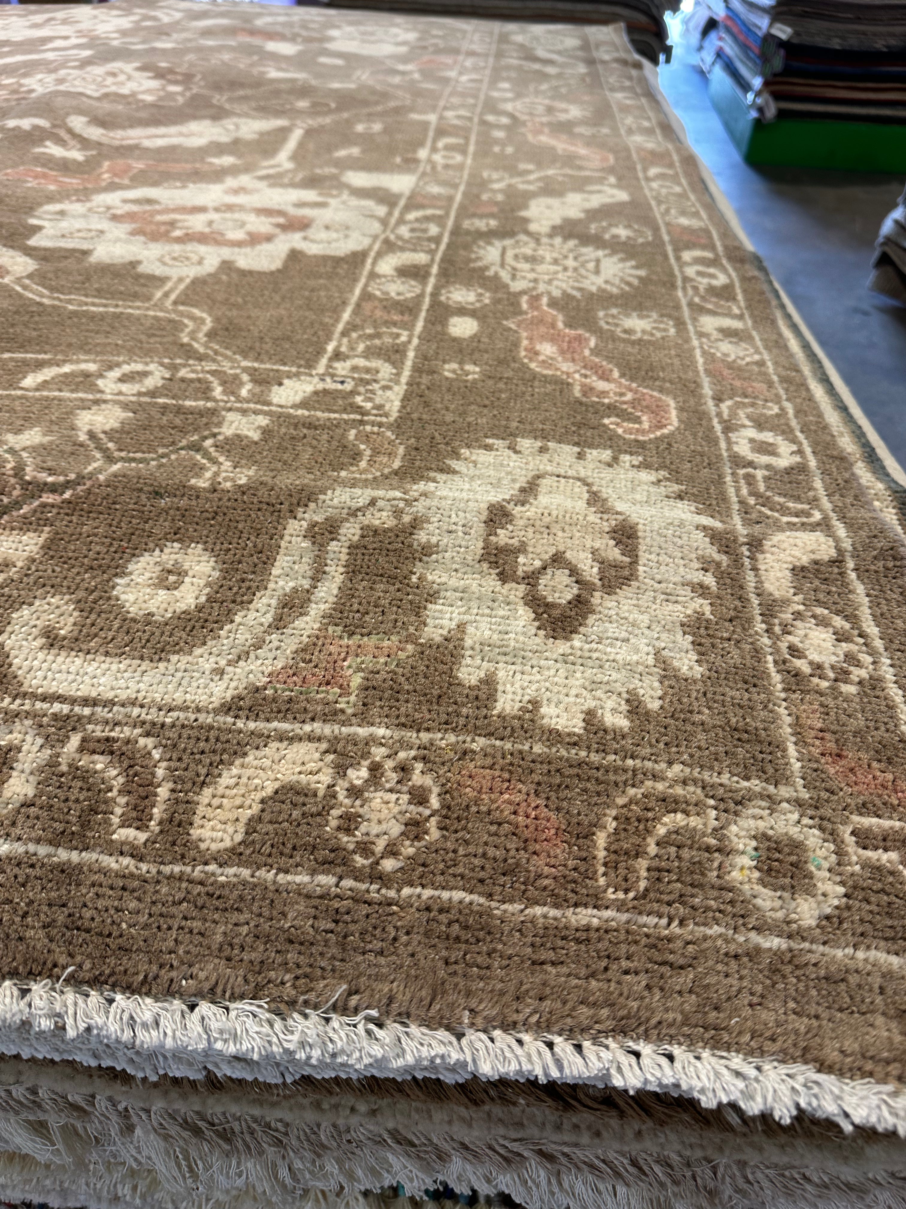 Mallory Amirault 5.9x8.10 Brown Whitewashed Hand-Knotted Oushak