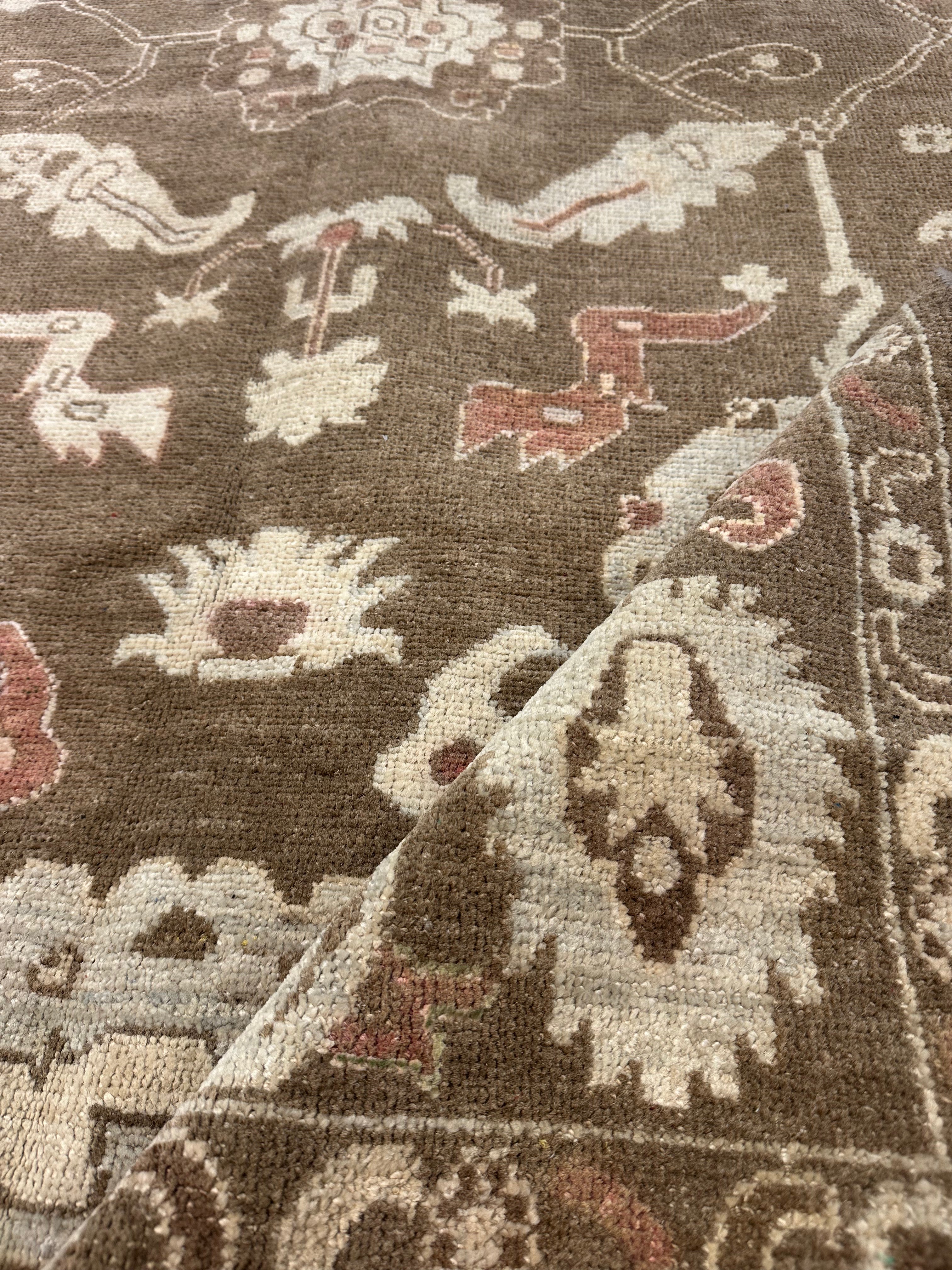 Mallory Amirault 5.9x8.10 Brown Whitewashed Hand-Knotted Oushak