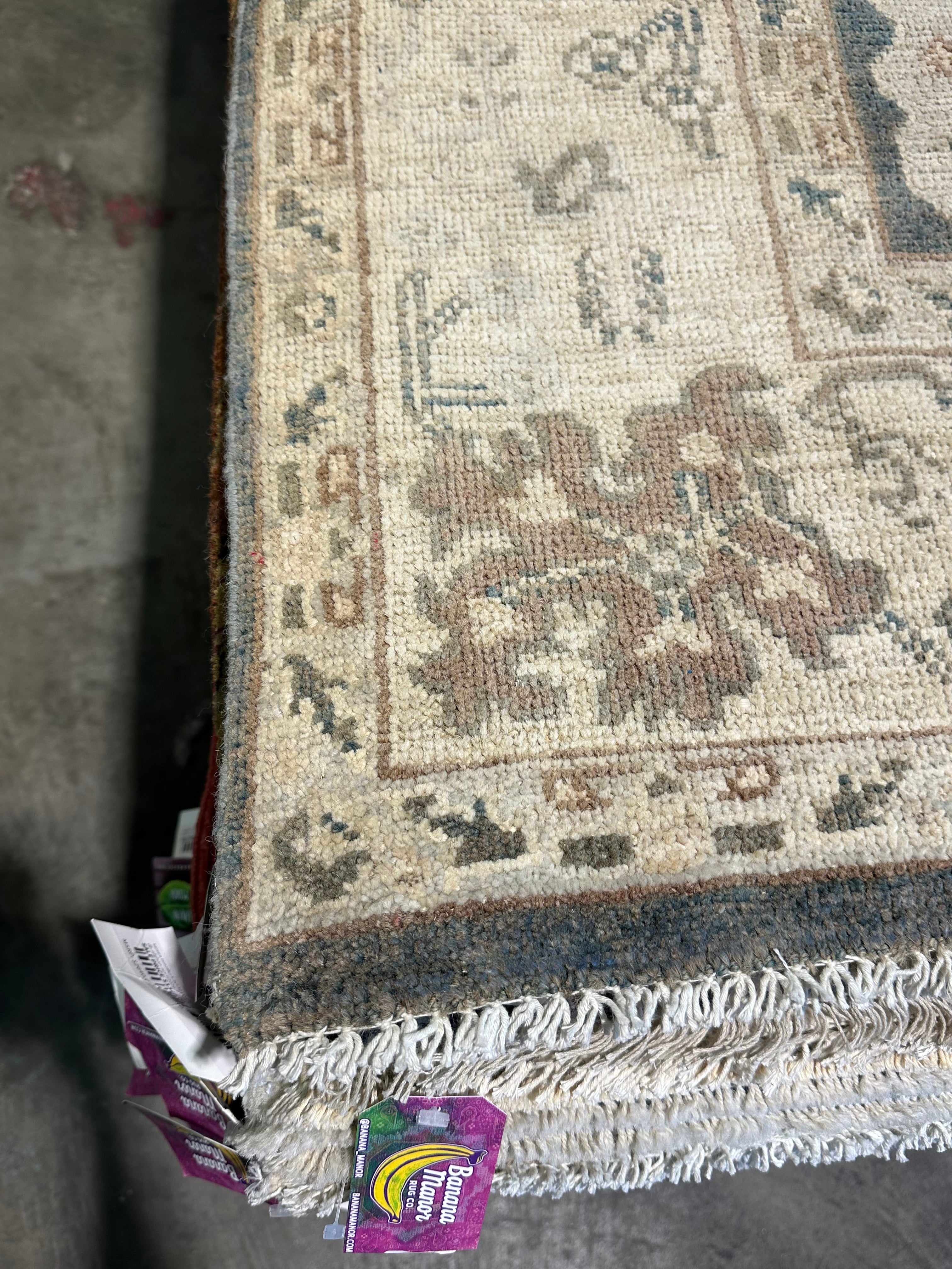 Mari 5.4x7.5 Blue Whitewashed Hand-Knotted Oushak