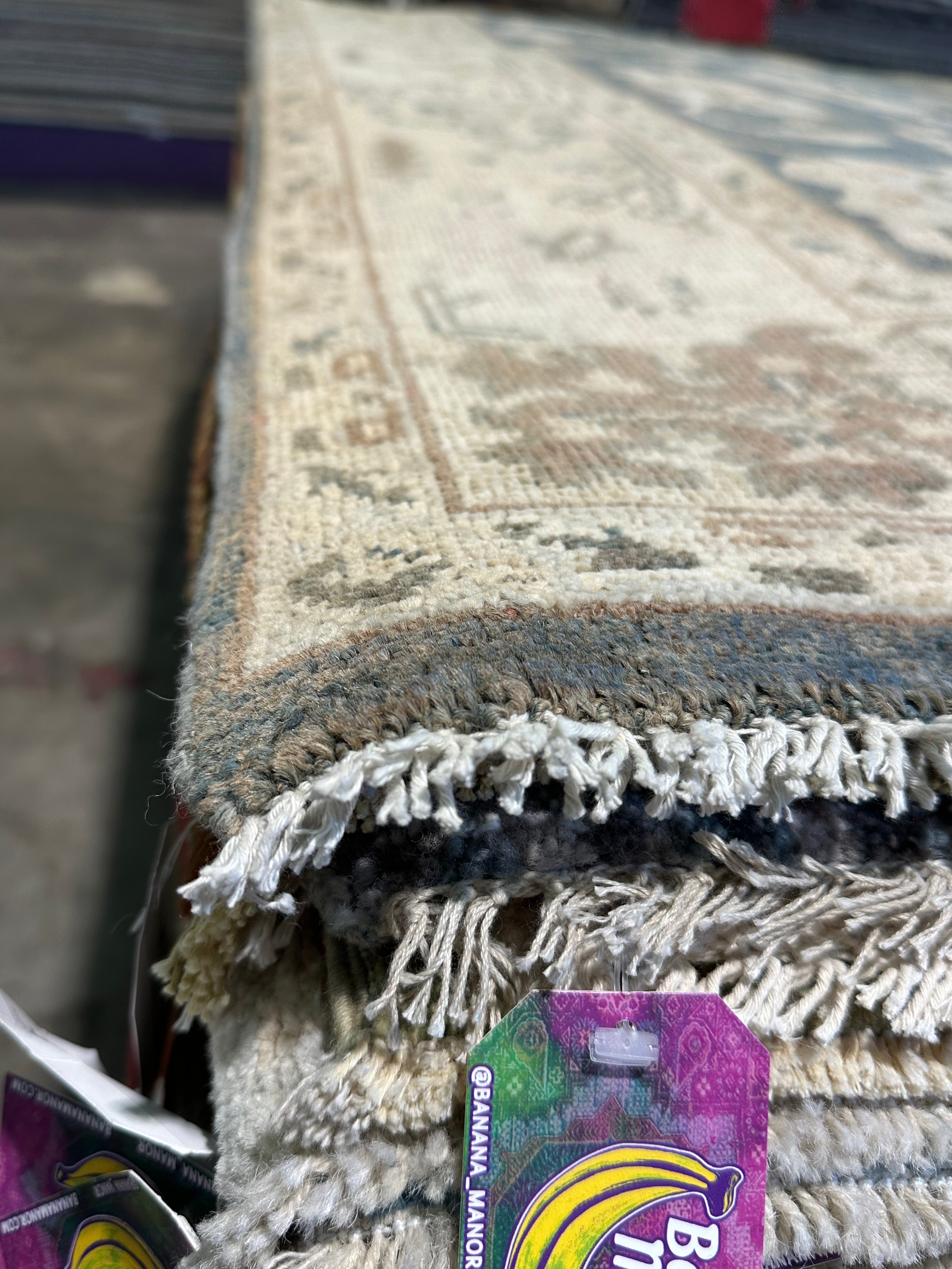 Mari 5.4x7.5 Blue Whitewashed Hand-Knotted Oushak
